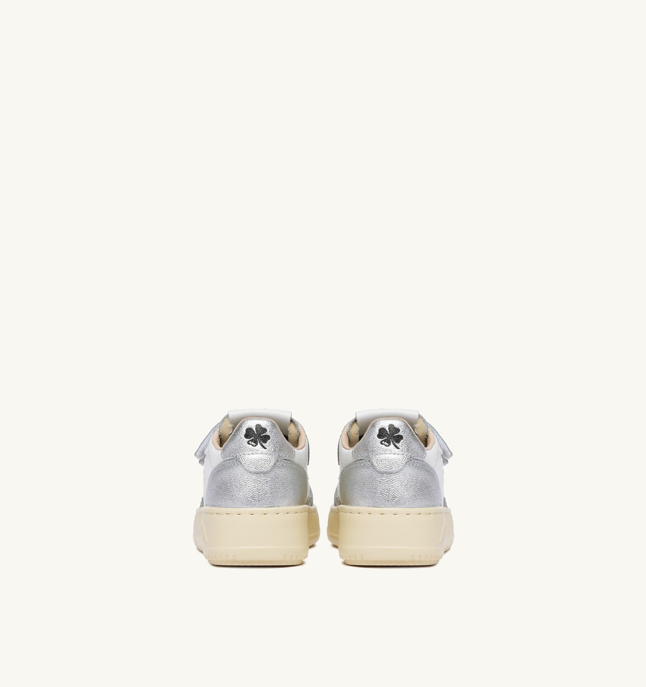SNEAKERS MEDALIST KIDSTRIPES LOW BICOLOR IN PELLE BIANCA E ARGENTO