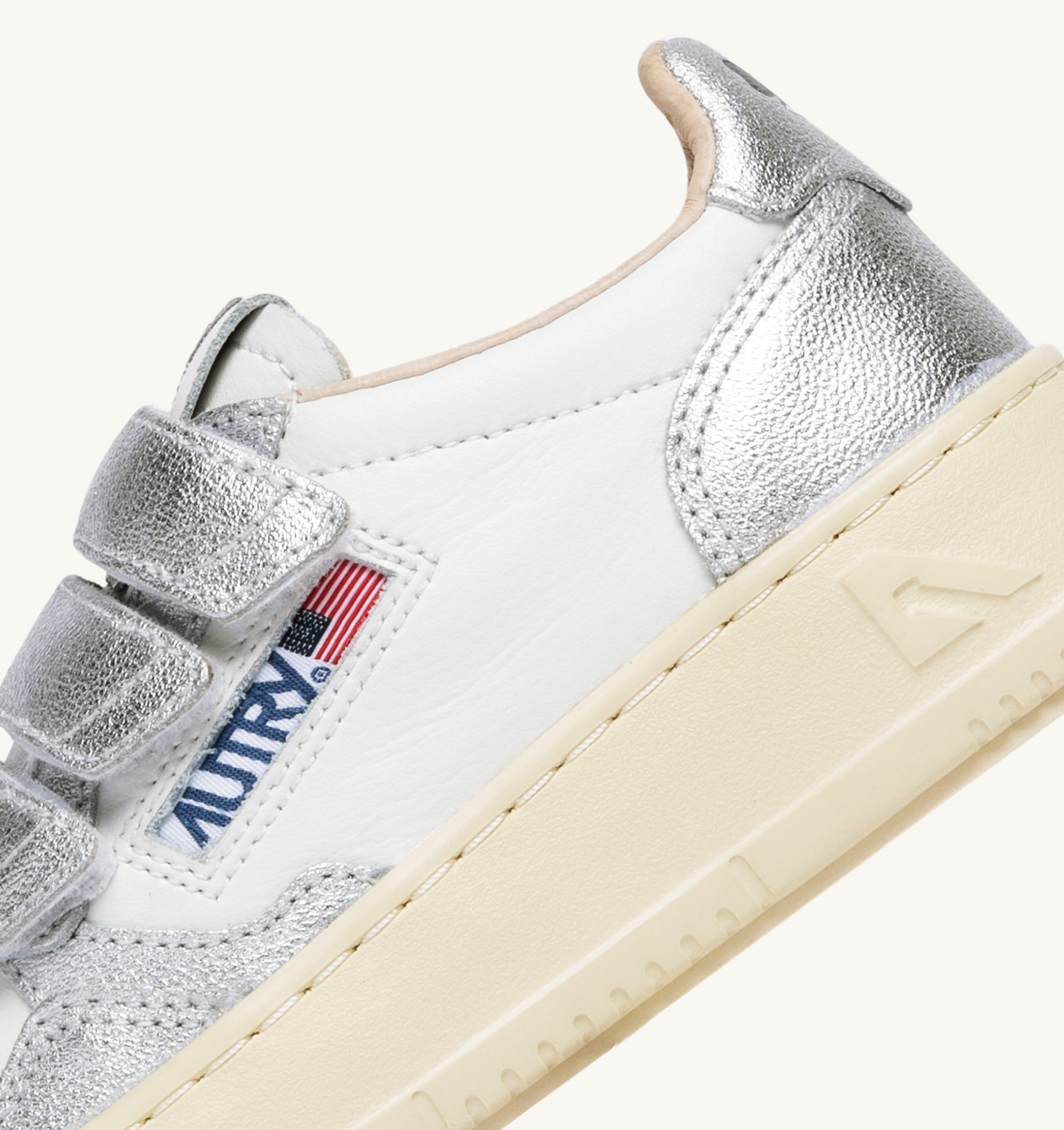 SNEAKERS MEDALIST KIDSTRIPES LOW BICOLOR IN PELLE BIANCA E ARGENTO
