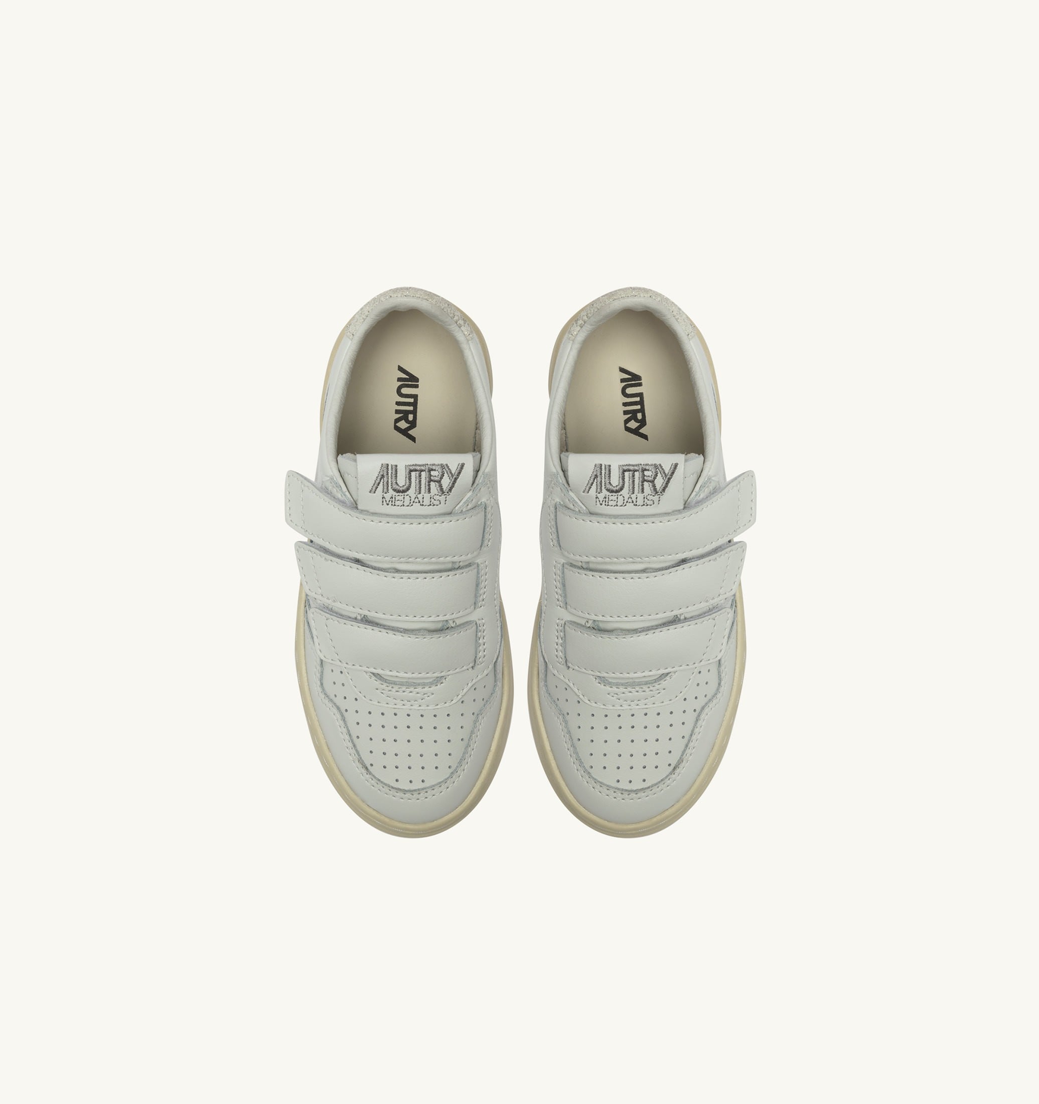 SNEAKERS MEDALIST KIDSTRIPES LOW IN PELLE BIANCA E GLITTER