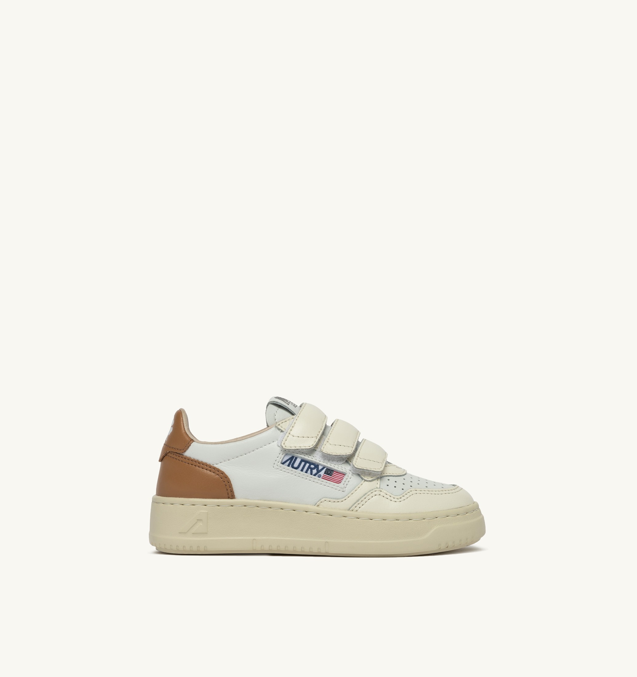SNEAKERS MEDALIST KIDSTRIPES LOW IN PELLE WHISPER WHITE AVORIO E BROWN SUGAR