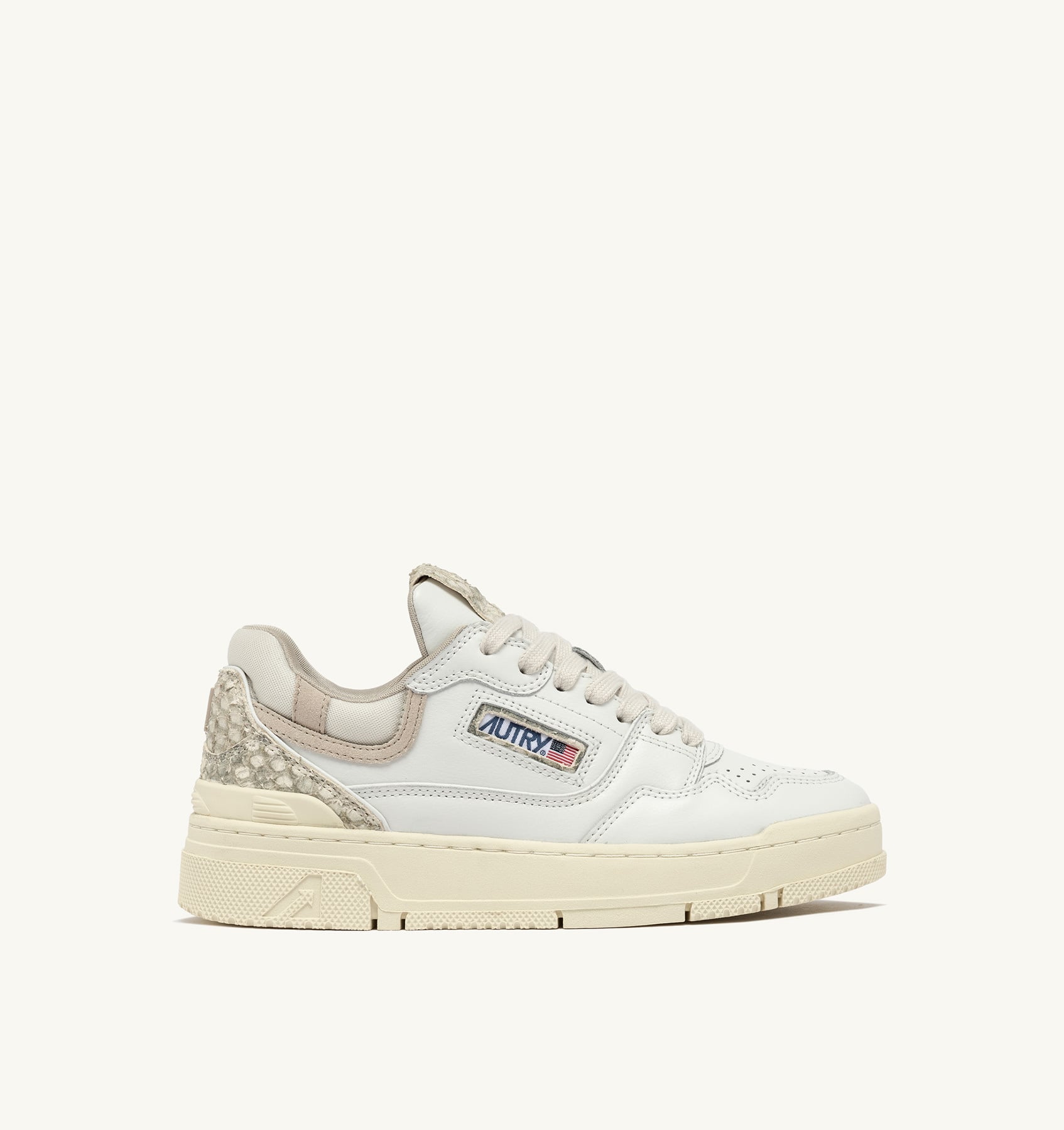 SNEAKERS CLC LOW IN PELLE BIANCA CON STAMPA SNAKE DIAMOND