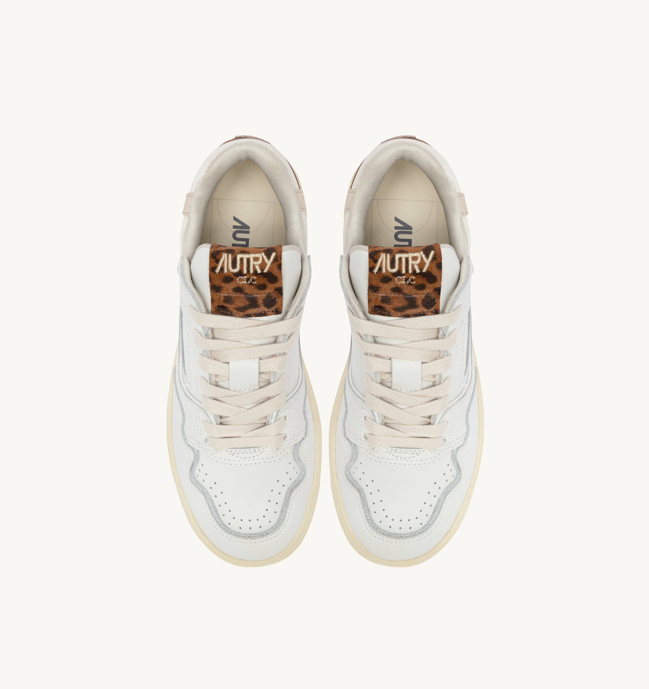 SNEAKERS CLC LOW IN PELLE BIANCA E LEOPARD