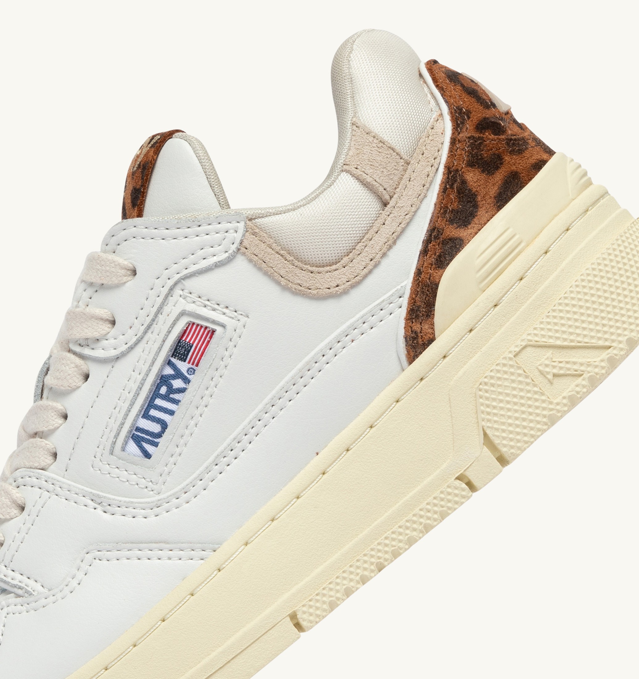SNEAKERS CLC LOW IN PELLE BIANCA E LEOPARD