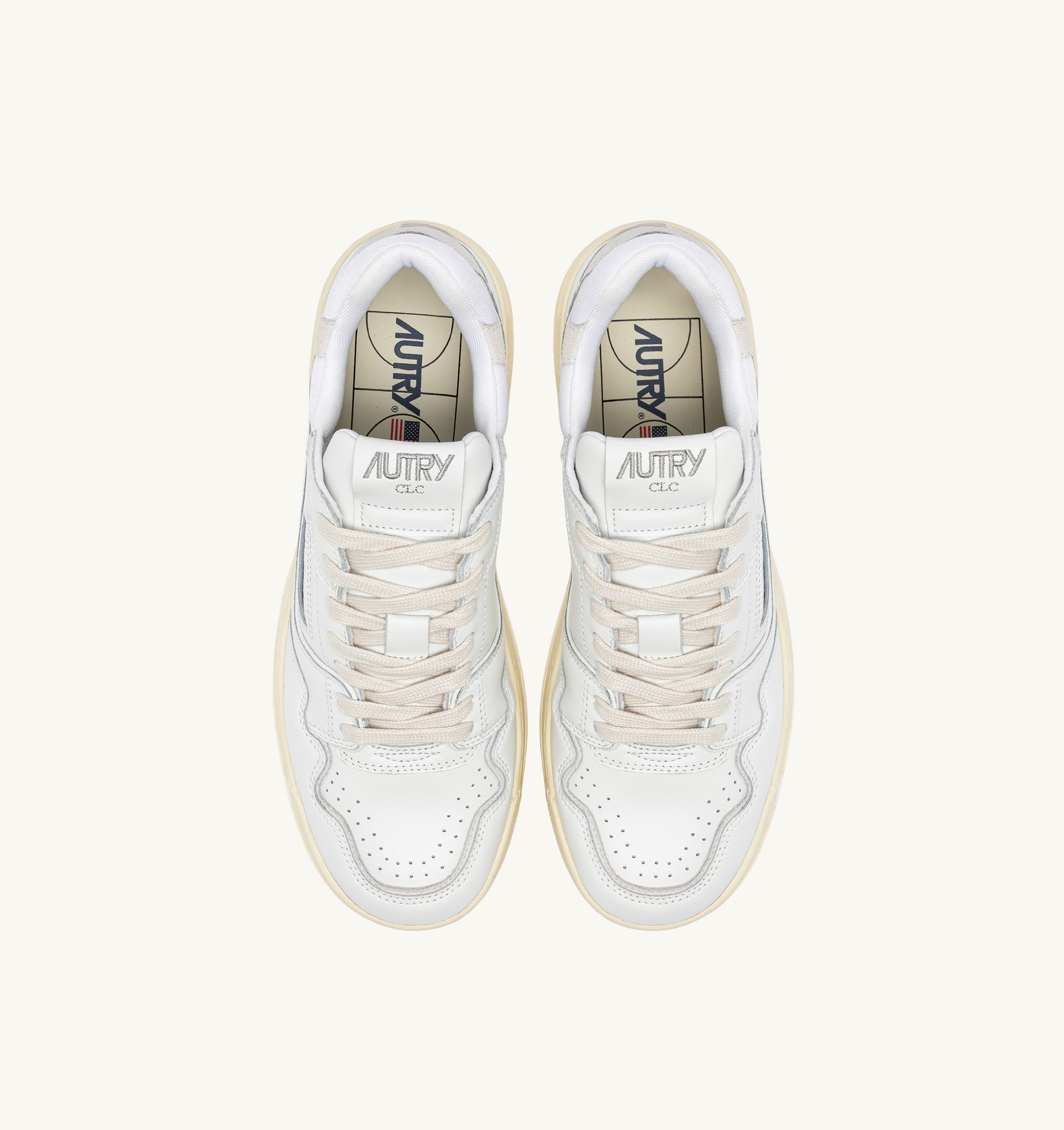 SNEAKERS CLC LOW IN PELLE BIANCA E SUEDE