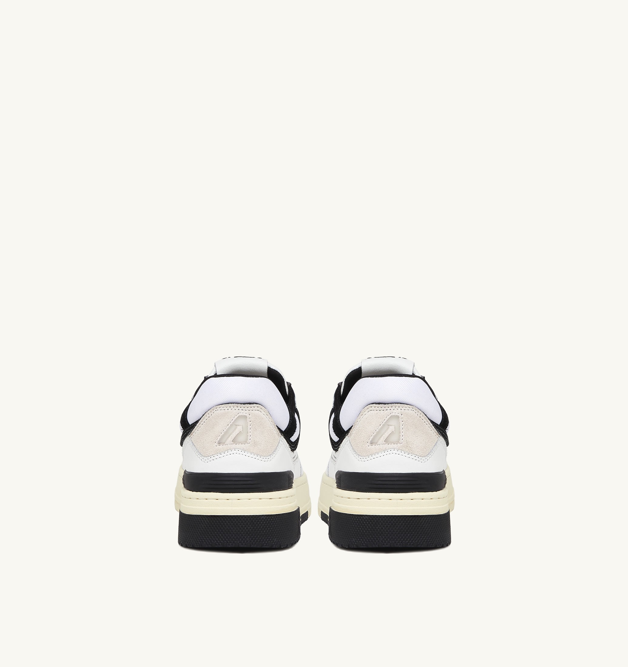 SNEAKERS CLC LOW IN PELLE BIANCA E SUEDE NERA