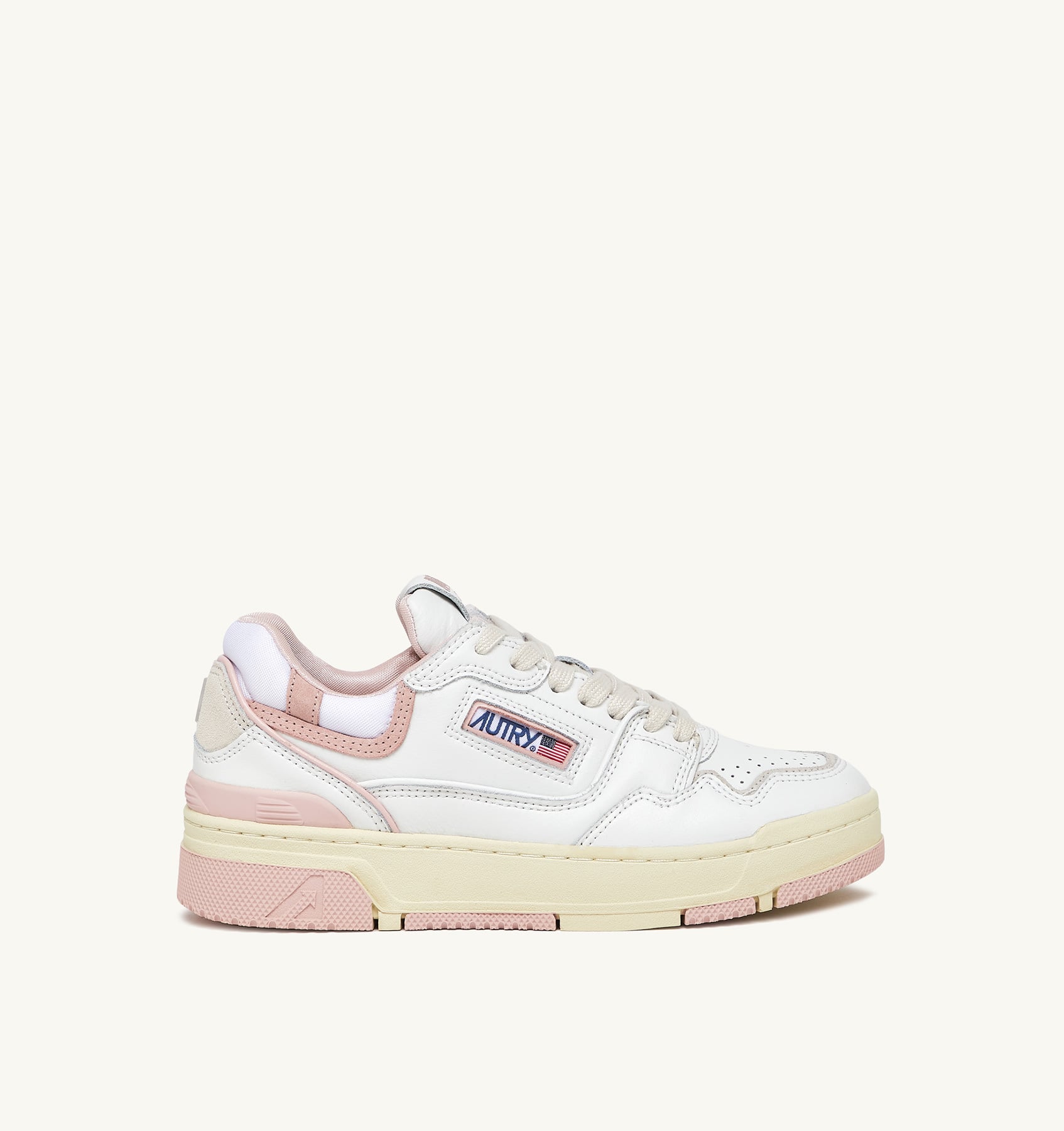 SNEAKERS CLC LOW IN PELLE BIANCA E SUEDE POWDER PINK