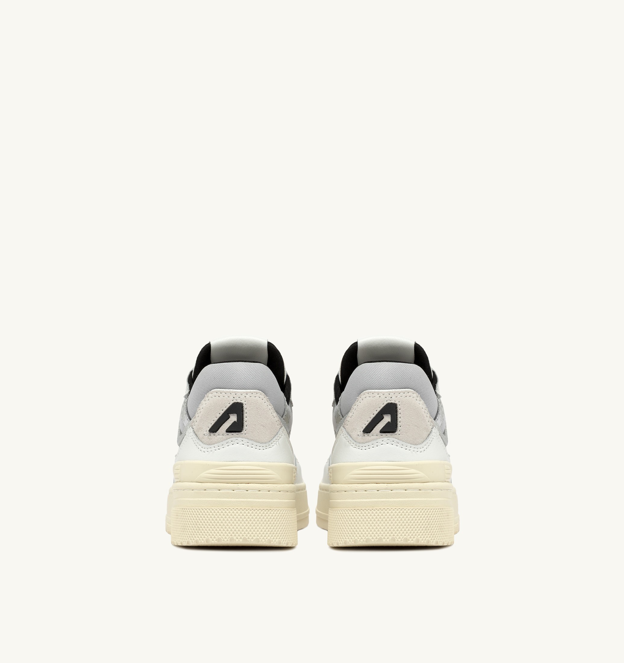 SNEAKERS CLC LOW IN PELLE BIANCA E SUEDE SILVER