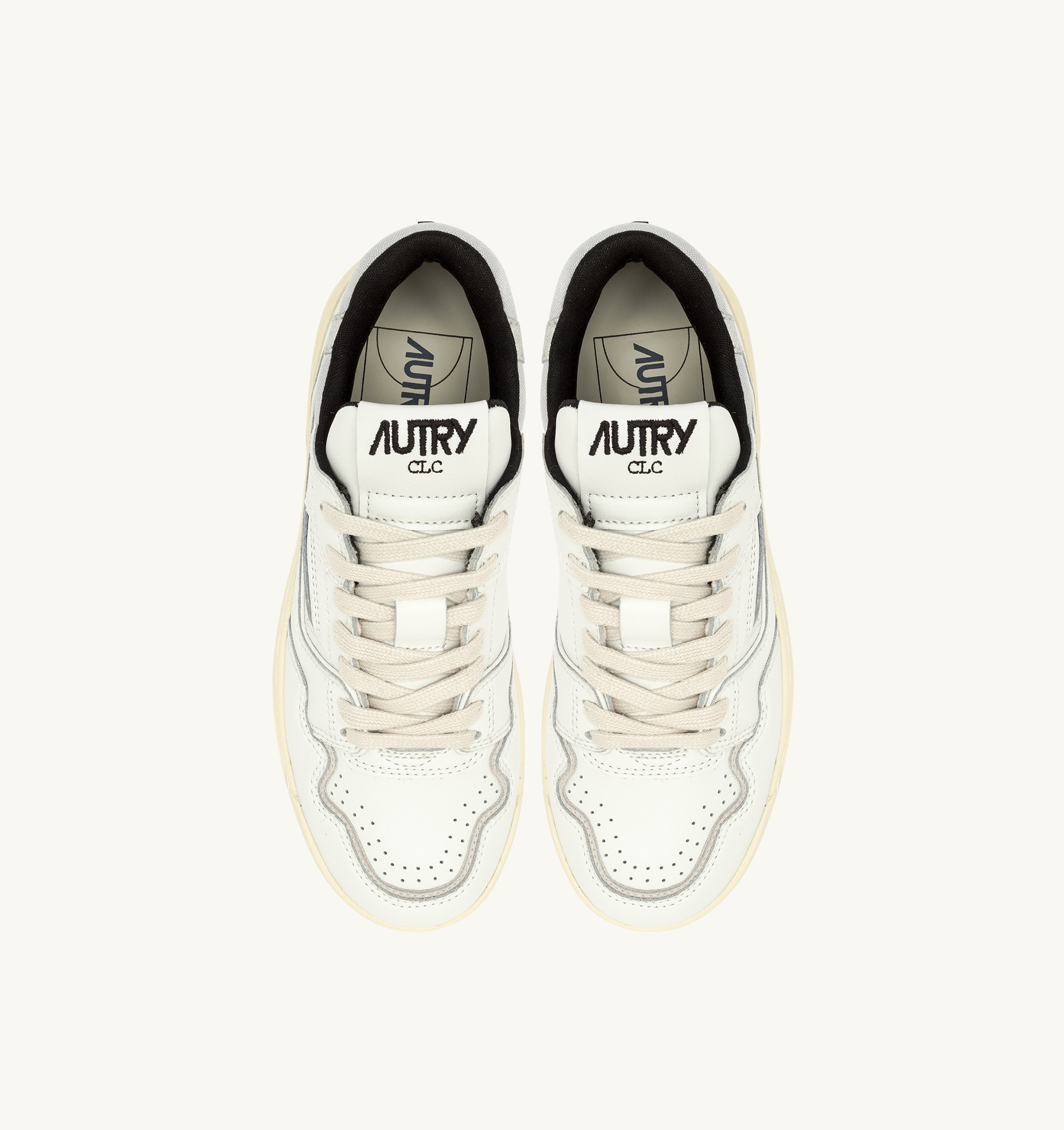 SNEAKERS CLC LOW IN PELLE BIANCA E SUEDE SILVER