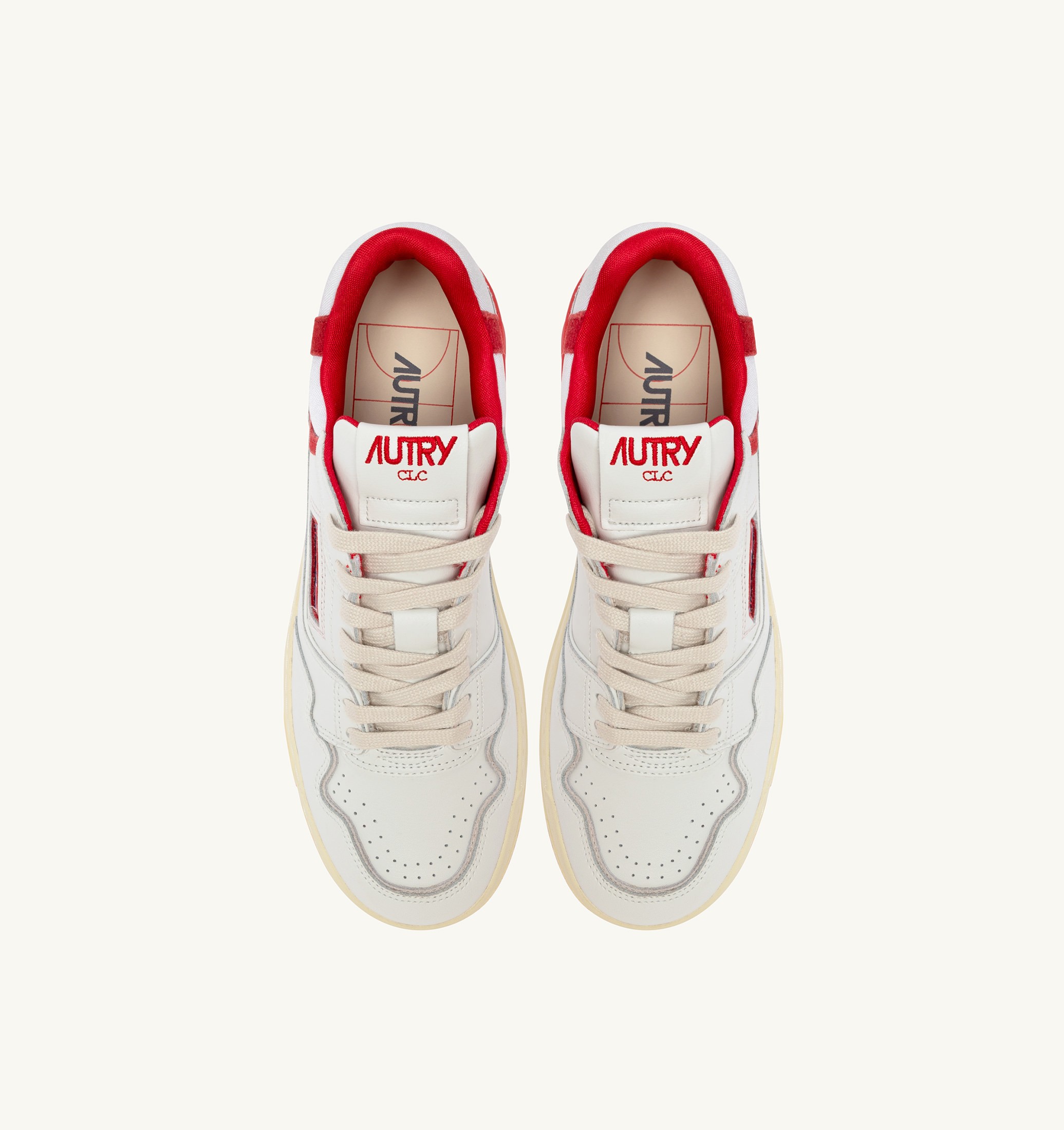 SNEAKERS CLC LOW IN PELLE BIANCA E VIRGIN RED