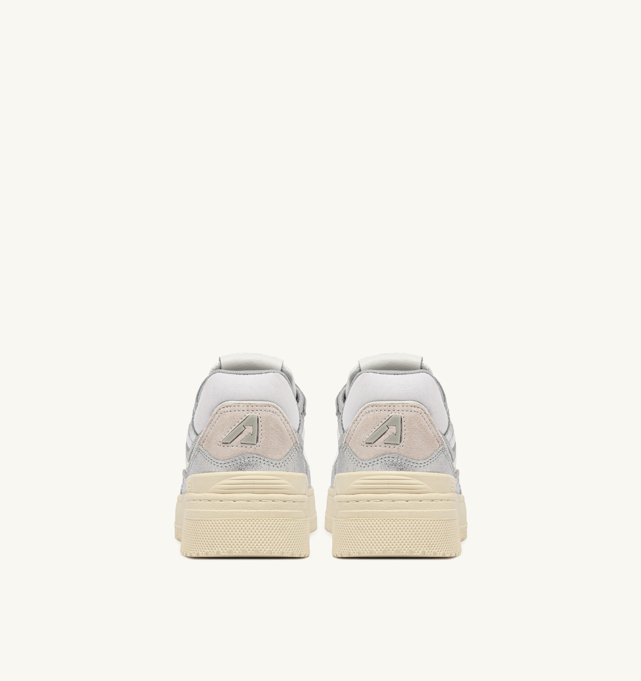 SNEAKERS CLC LOW IN PELLE COLORE ARGENTO