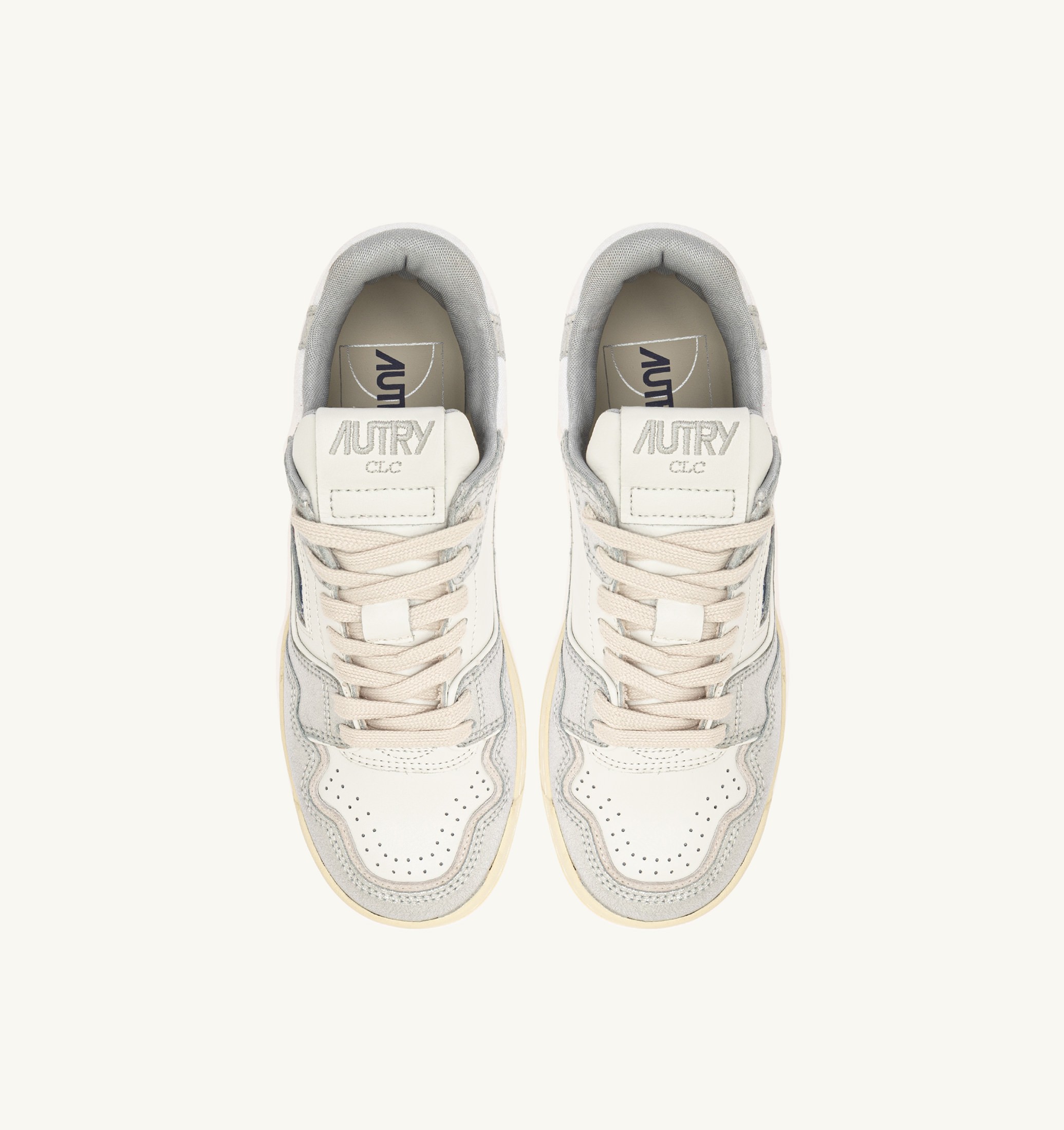 SNEAKERS CLC LOW IN PELLE COLORE ARGENTO