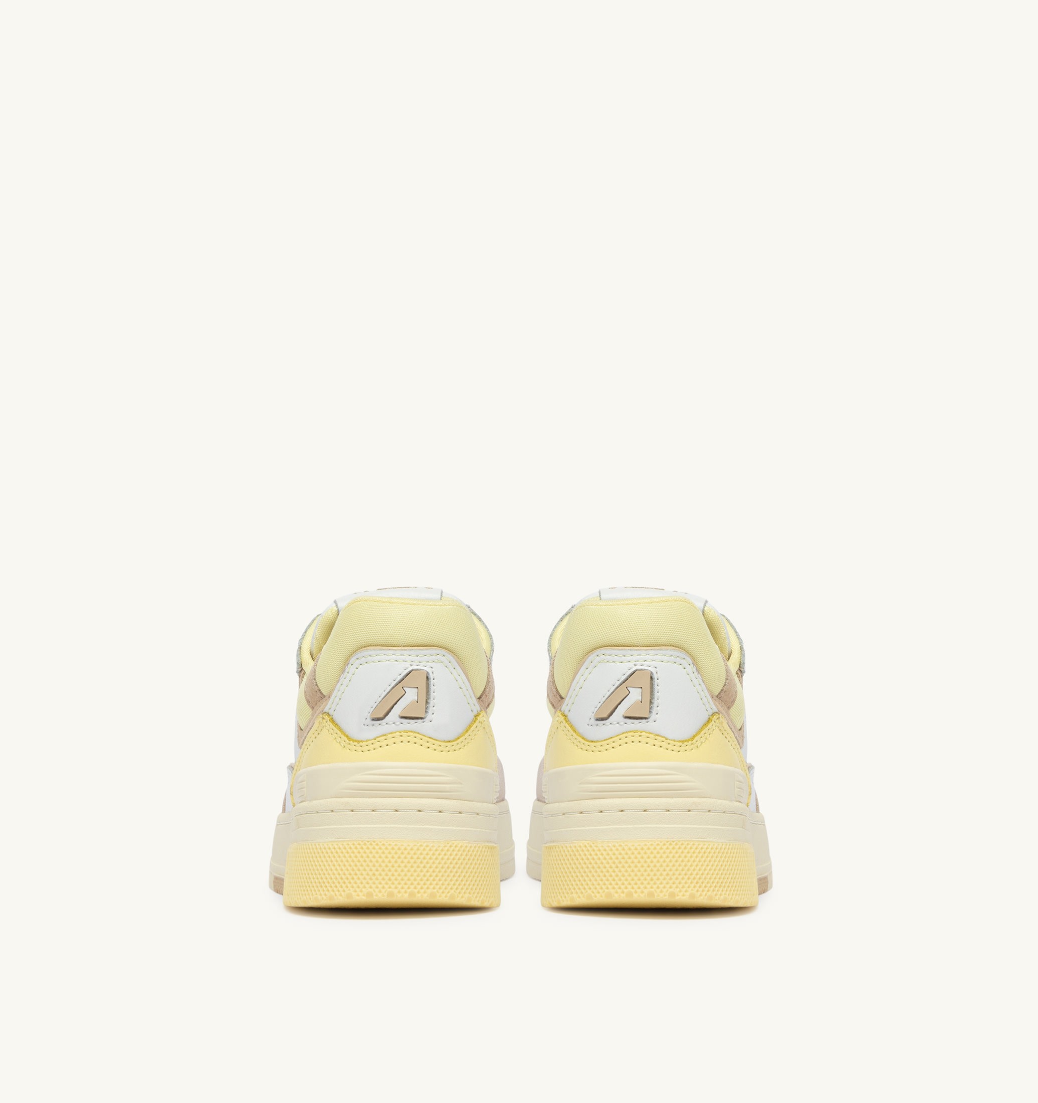 SNEAKERS CLC LOW IN PELLE E SUEDE BIANCO BOULDER E LEMON MERINGUE