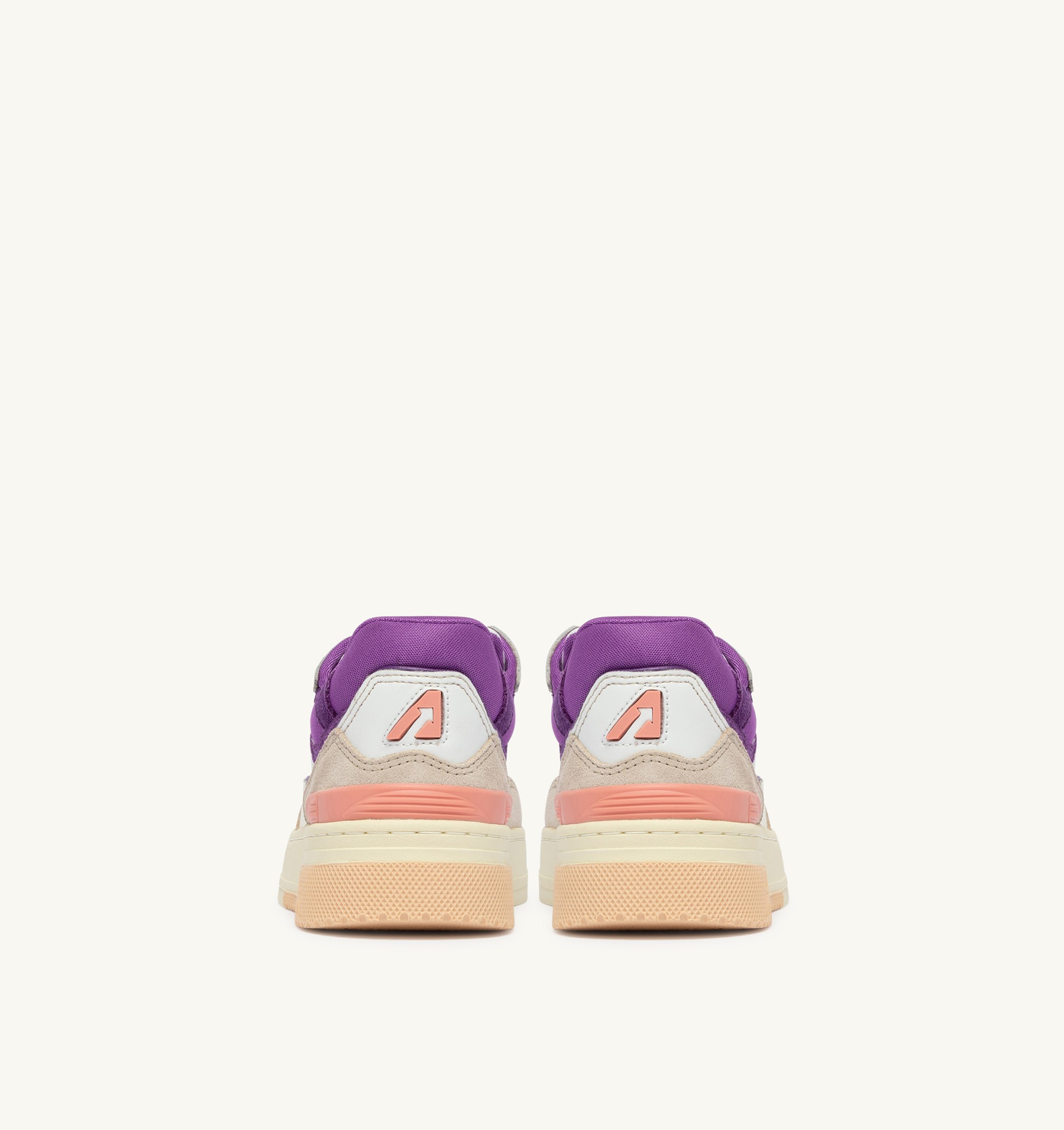 SNEAKERS CLC LOW IN PELLE E SUEDE BIANCO SAND E DEWBERRY