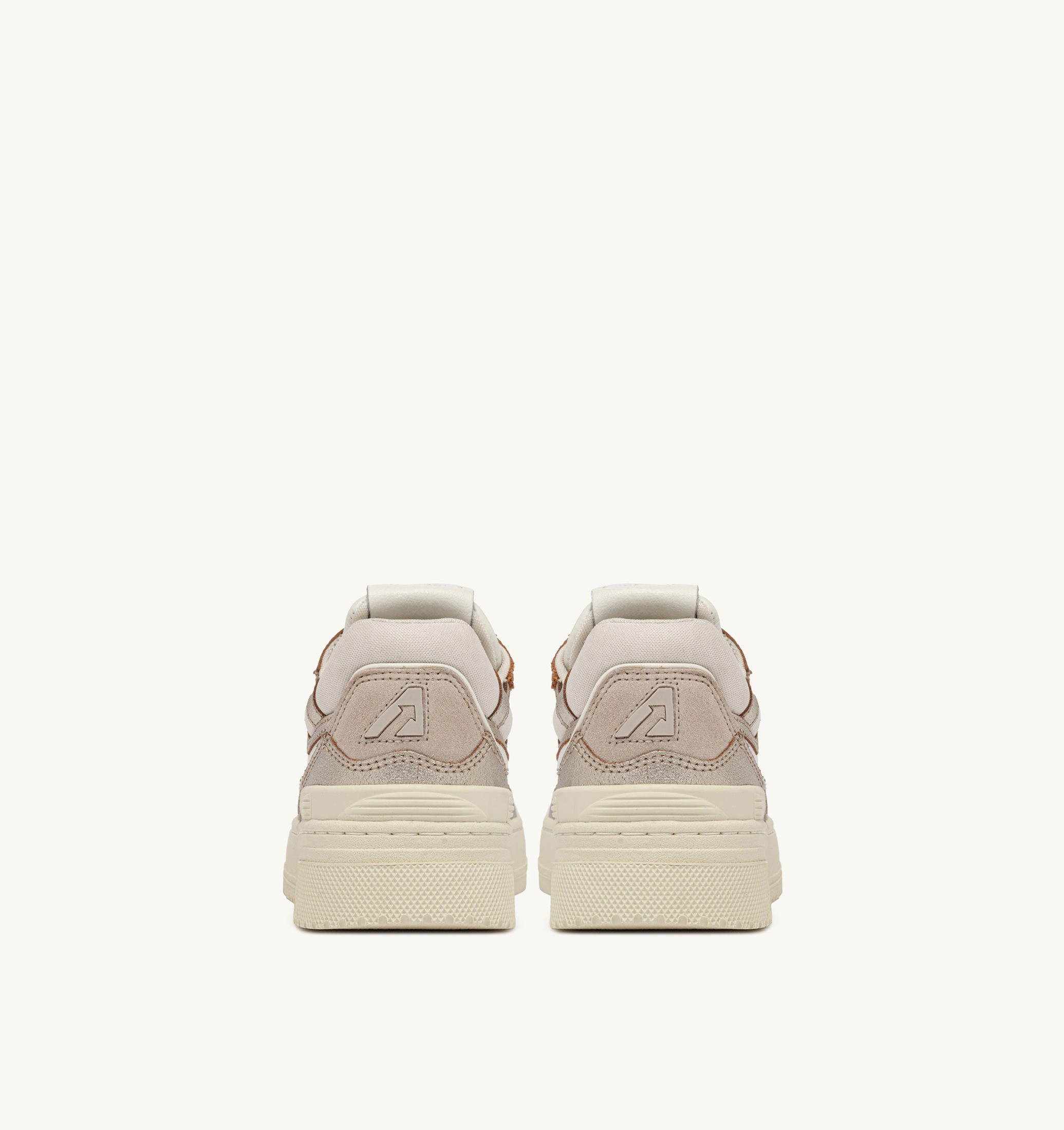 SNEAKERS CLC LOW IN PELLE E SUEDE PLATINO