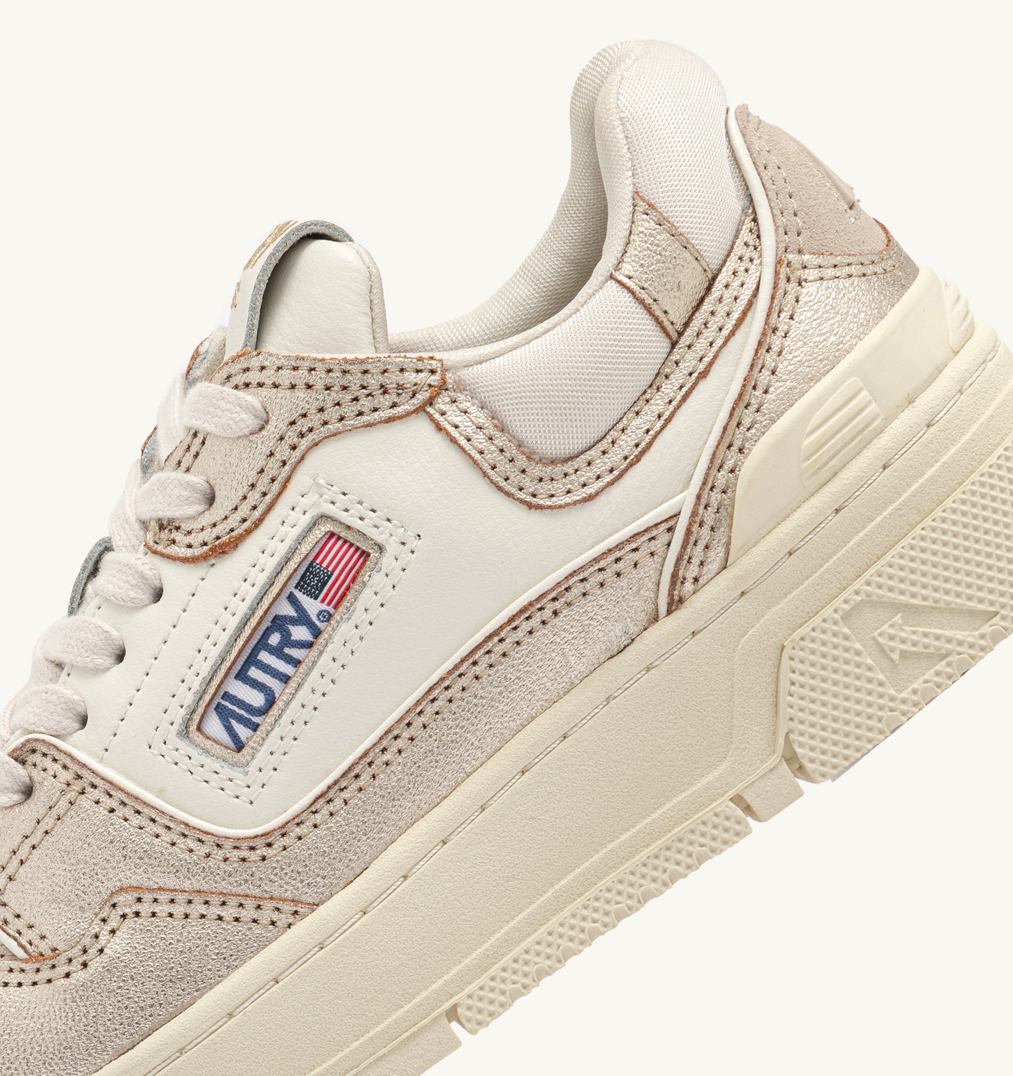 SNEAKERS CLC LOW IN PELLE E SUEDE PLATINO