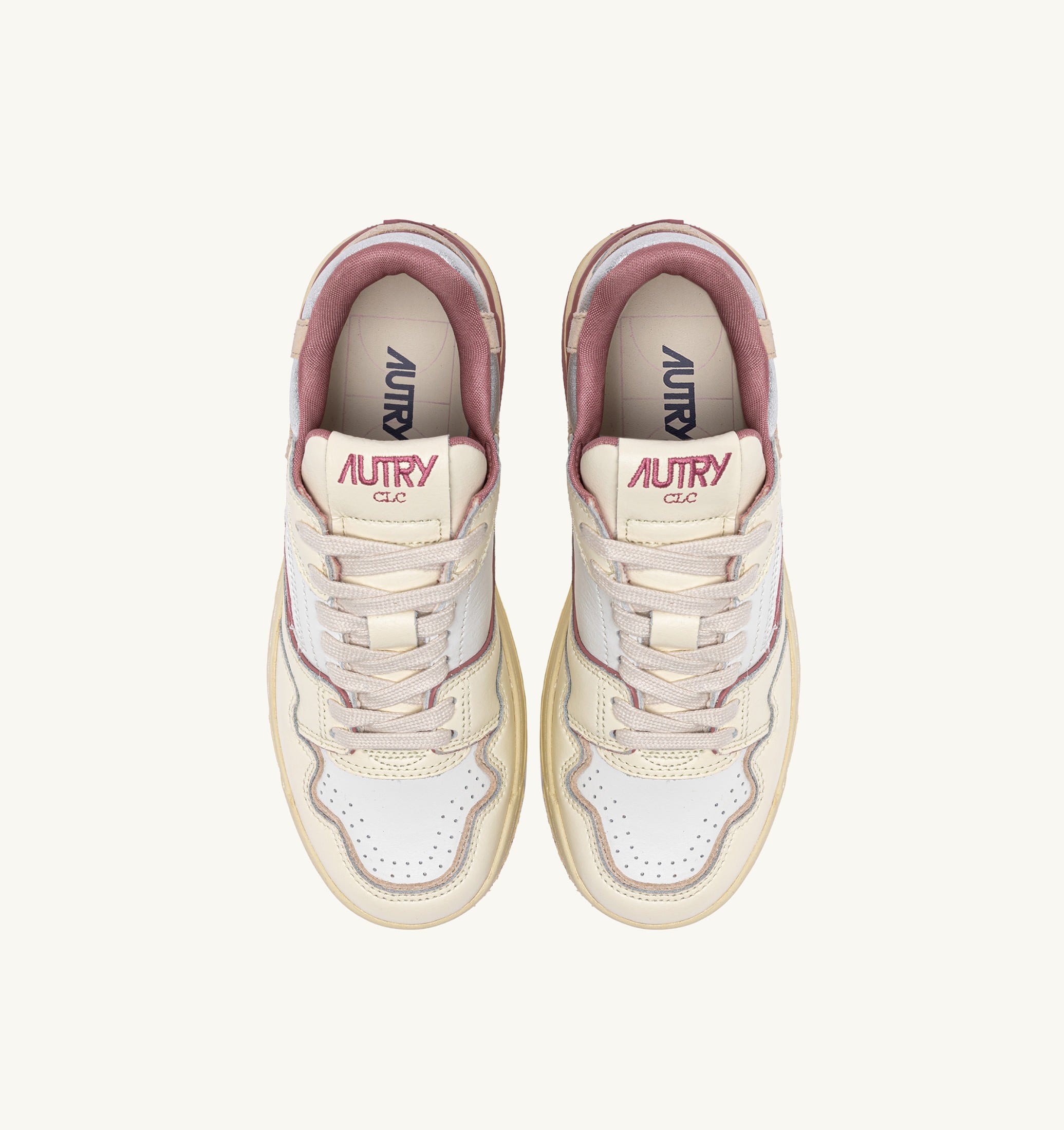 SNEAKERS CLC LOW IN PELLE WHISPER WHITE ASH ROSE E SILVER