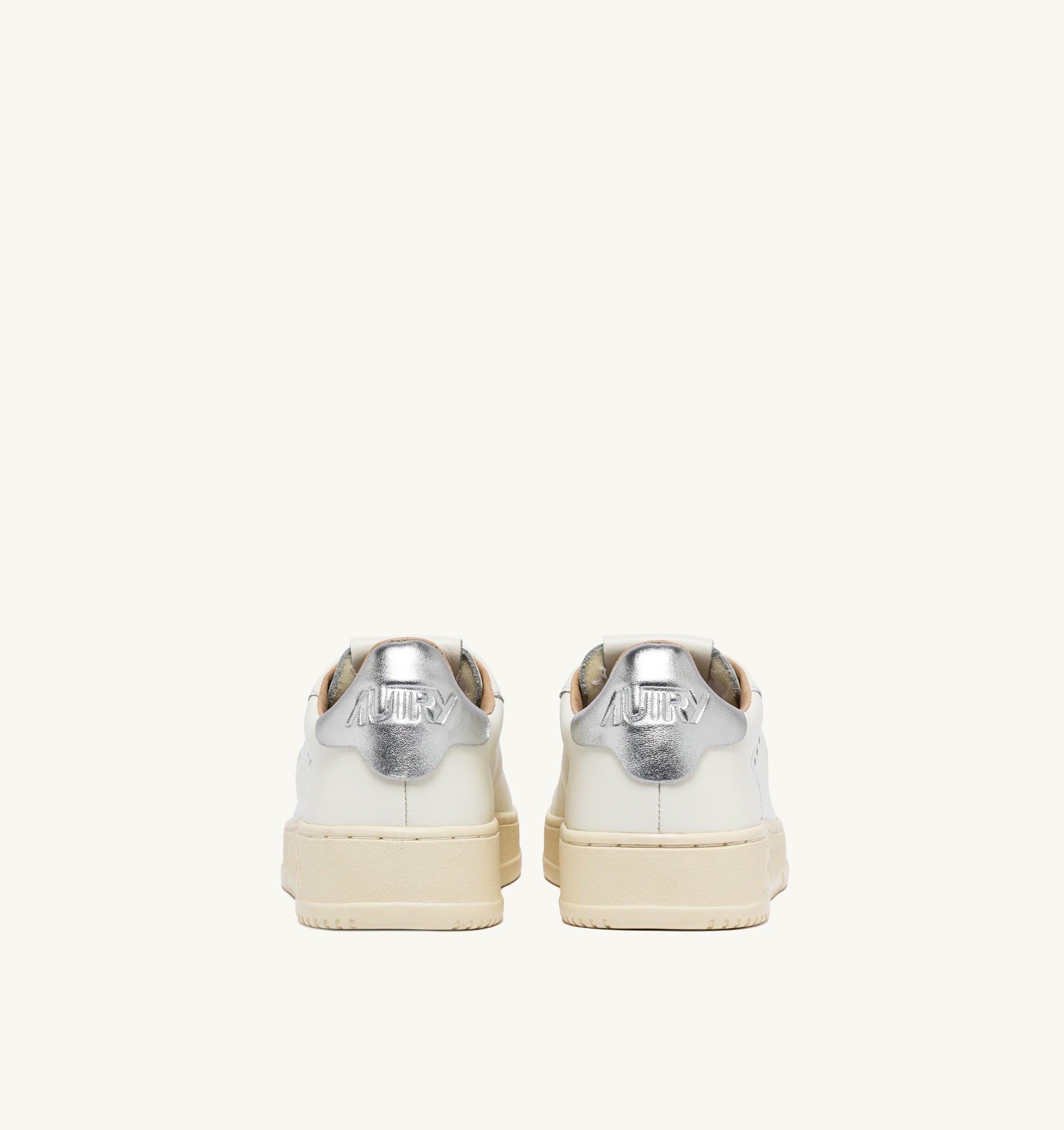 SNEAKERS DALLAS LOW IN PELLE BIANCA E ARGENTO
