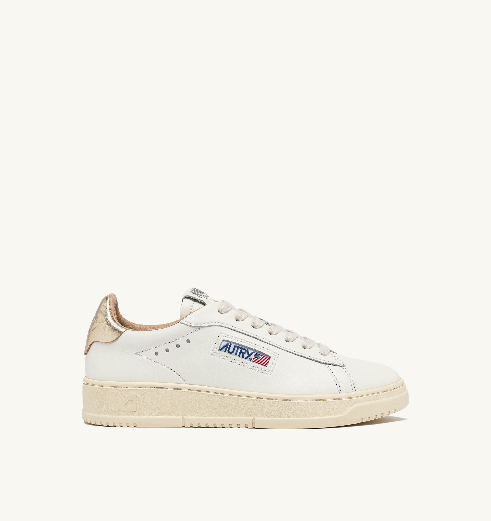 SNEAKERS DALLAS LOW IN PELLE BIANCA E ORO