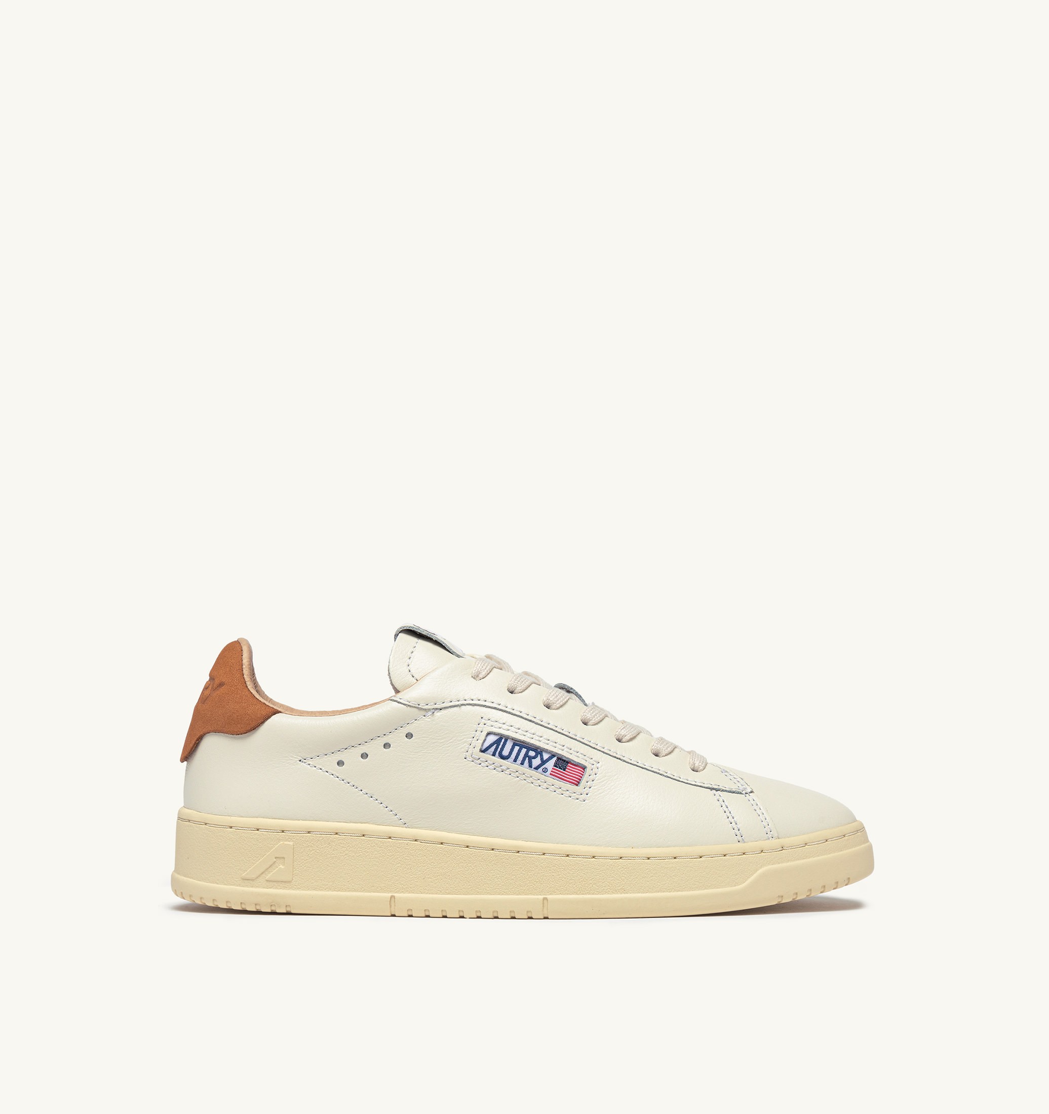 SNEAKERS DALLAS LOW IN PELLE MARSHMALLOW E BROWN SUGAR