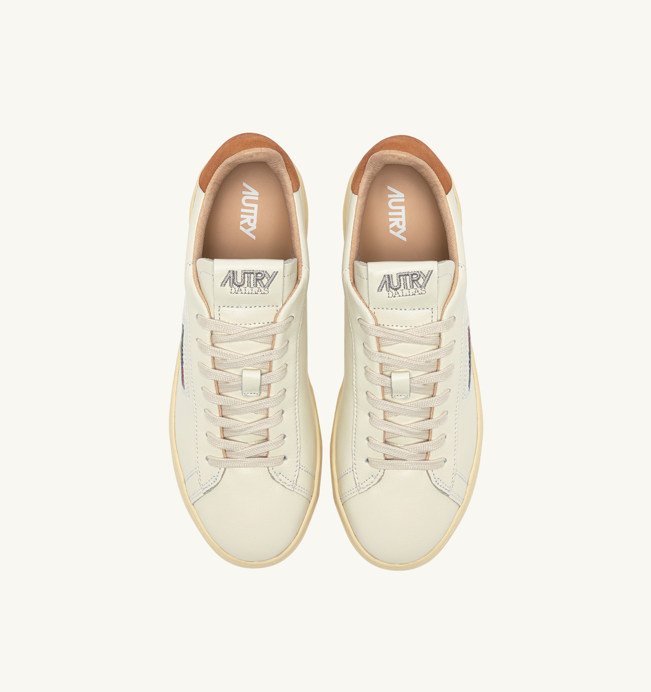 SNEAKERS DALLAS LOW IN PELLE MARSHMALLOW E BROWN SUGAR