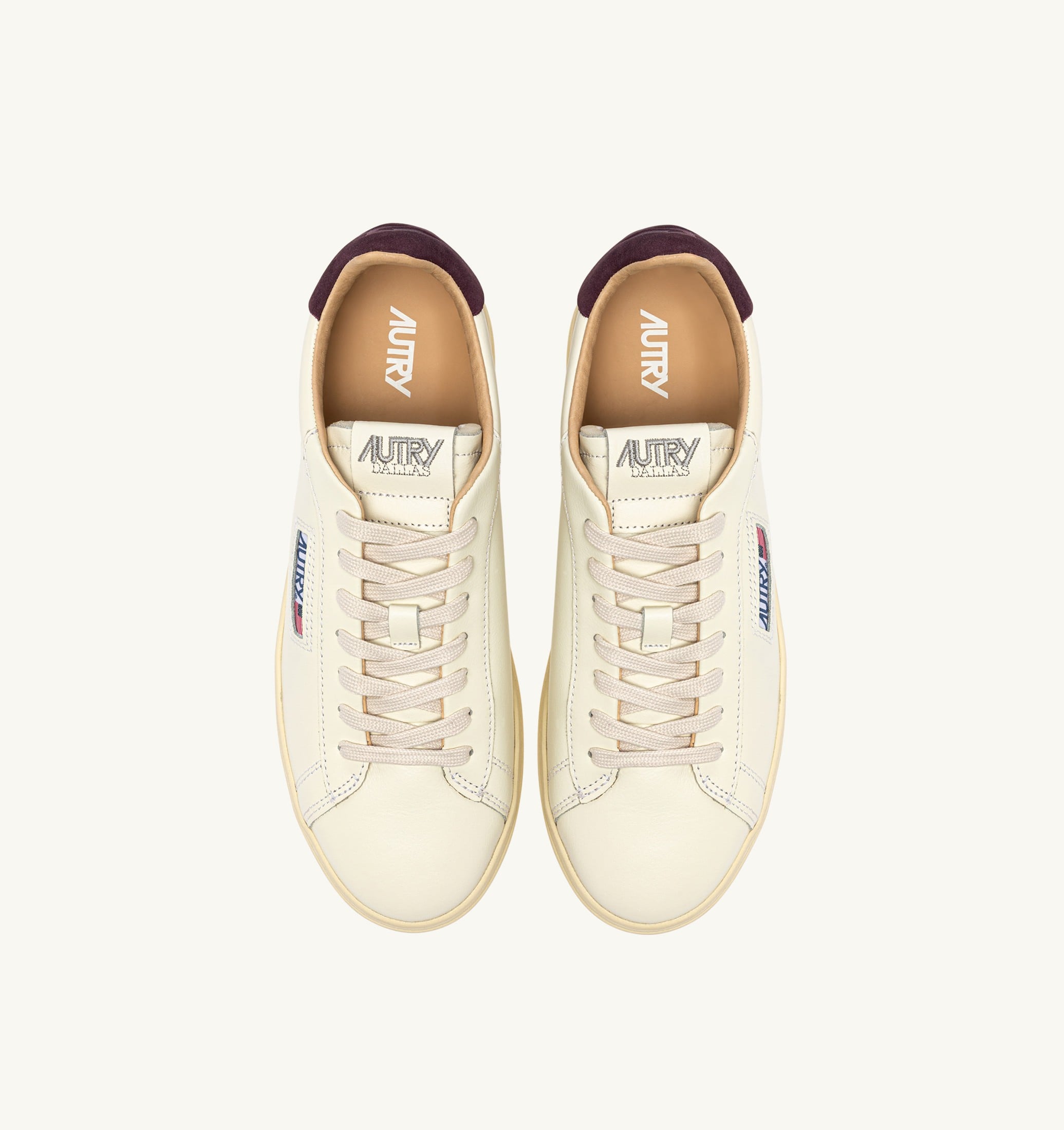 SNEAKERS DALLAS LOW IN PELLE MARSHMALLOW E FIG