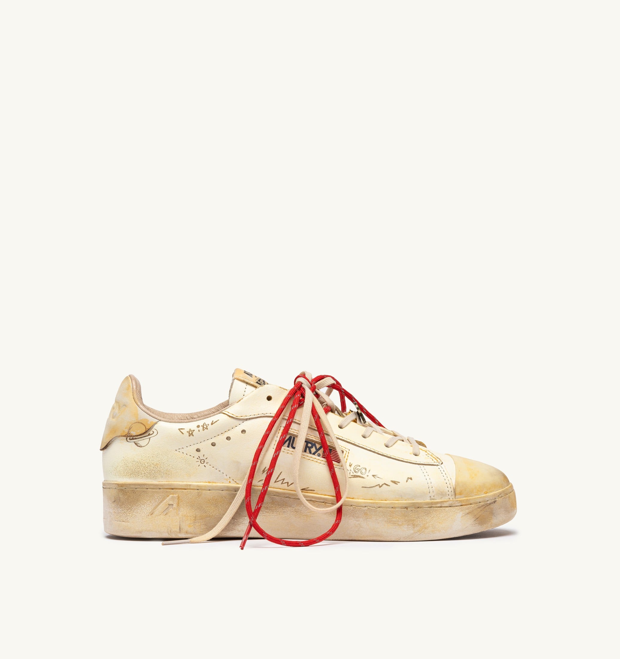 SNEAKERS DALLAS LOW SUPER VINTAGE IN PELLE MARSHMALLOW