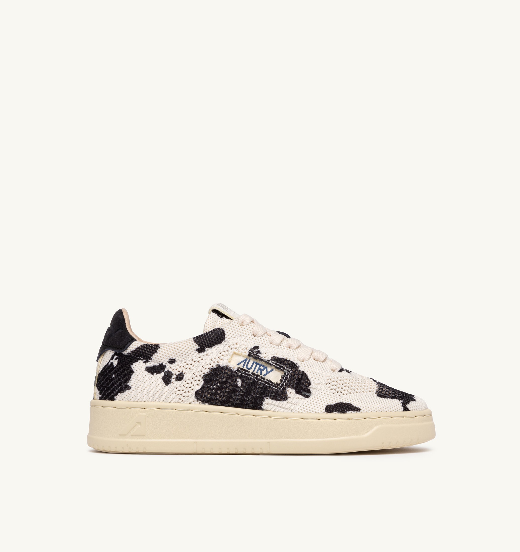 SNEAKERS MEDALIST EASEKNIT LOW IN MAGLIA 'COW PRINT' AVORIO E NERO