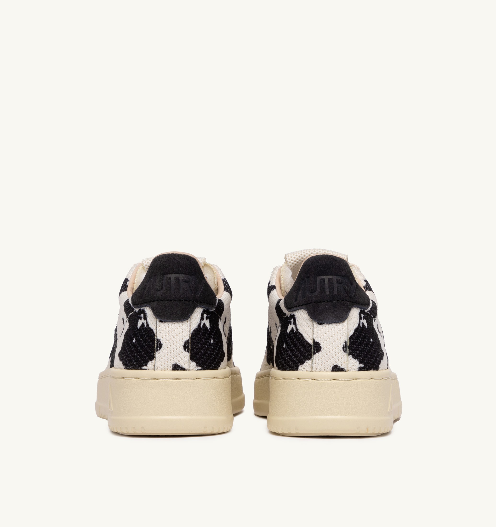 SNEAKERS MEDALIST EASEKNIT LOW IN MAGLIA 'COW PRINT' AVORIO E NERO