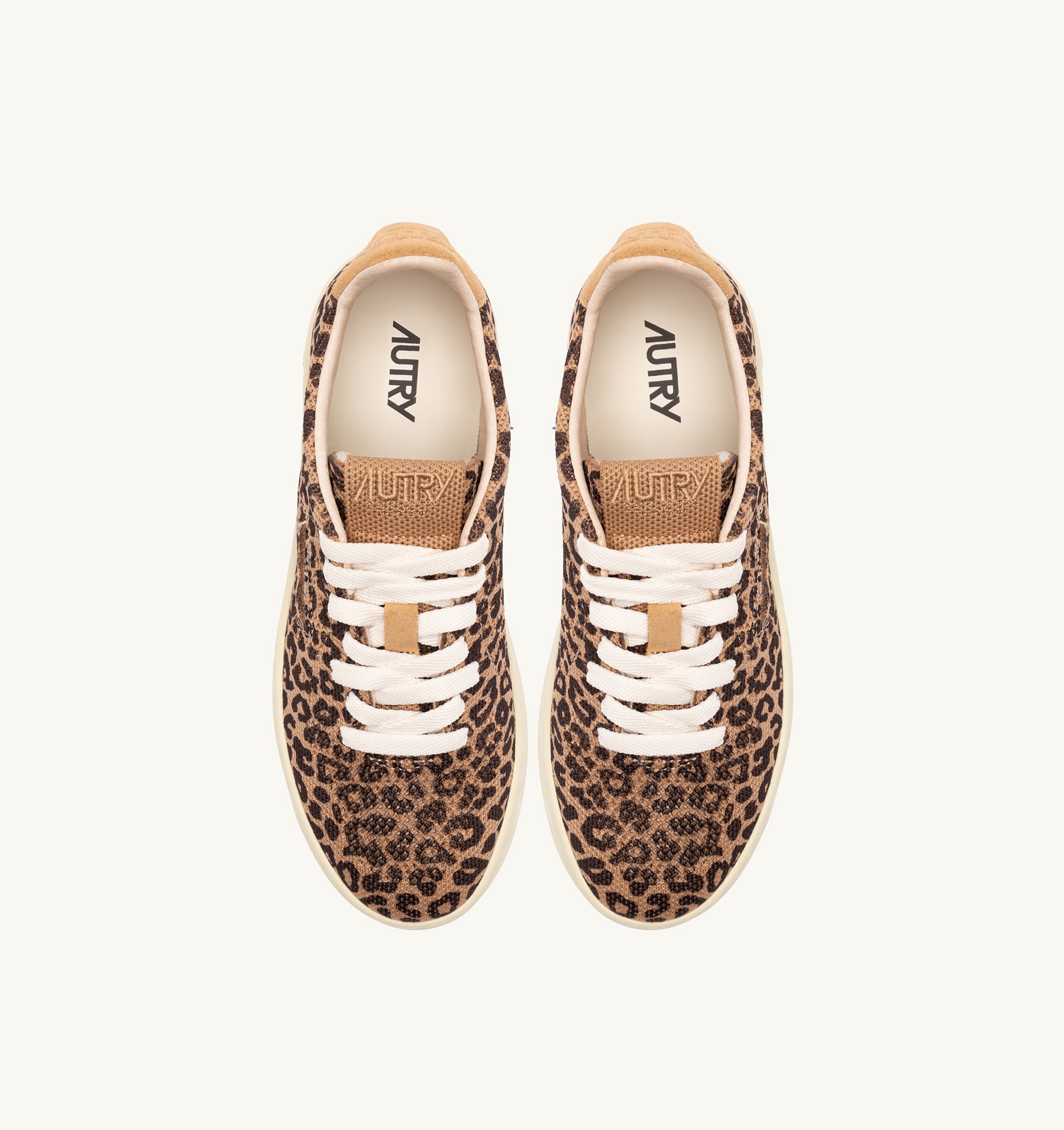 SNEAKERS MEDALIST EASEKNIT LOW IN MAGLIA 'LEOPARD PRINT' MARRONE E BEIGE
