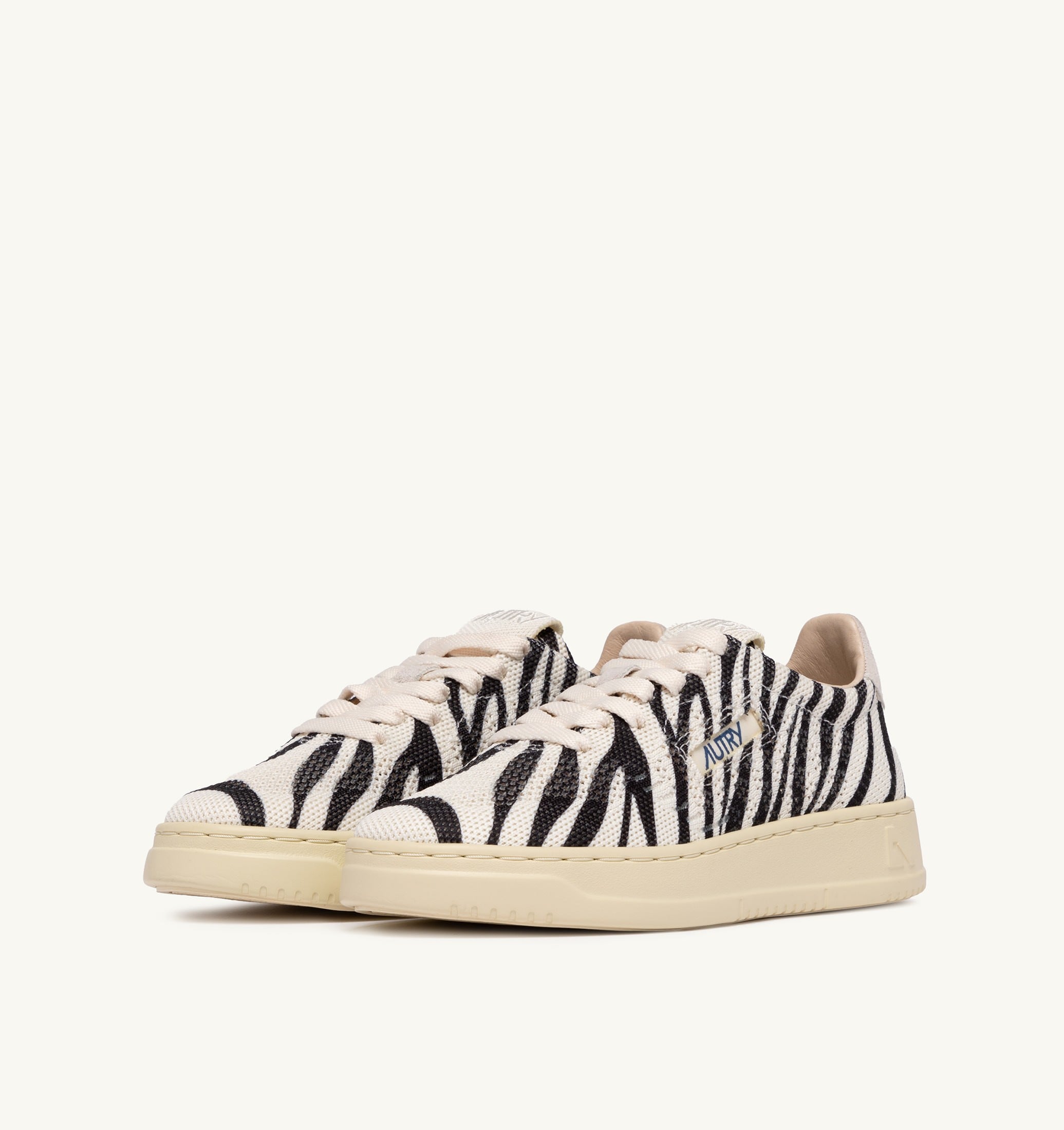 SNEAKERS MEDALIST EASEKNIT LOW IN MAGLIA 'ZEBRA PRINT' AVORIO E NERO
