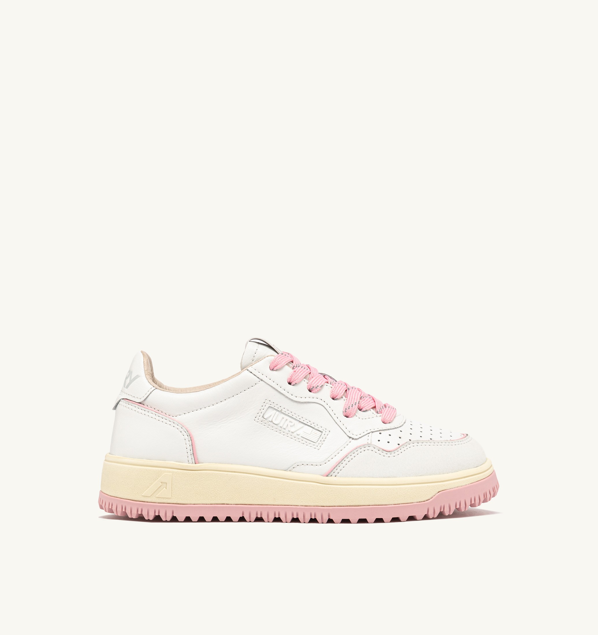 SNEAKERS GOLF LOW IN PELLE BIANCA E CORAL BLUSH