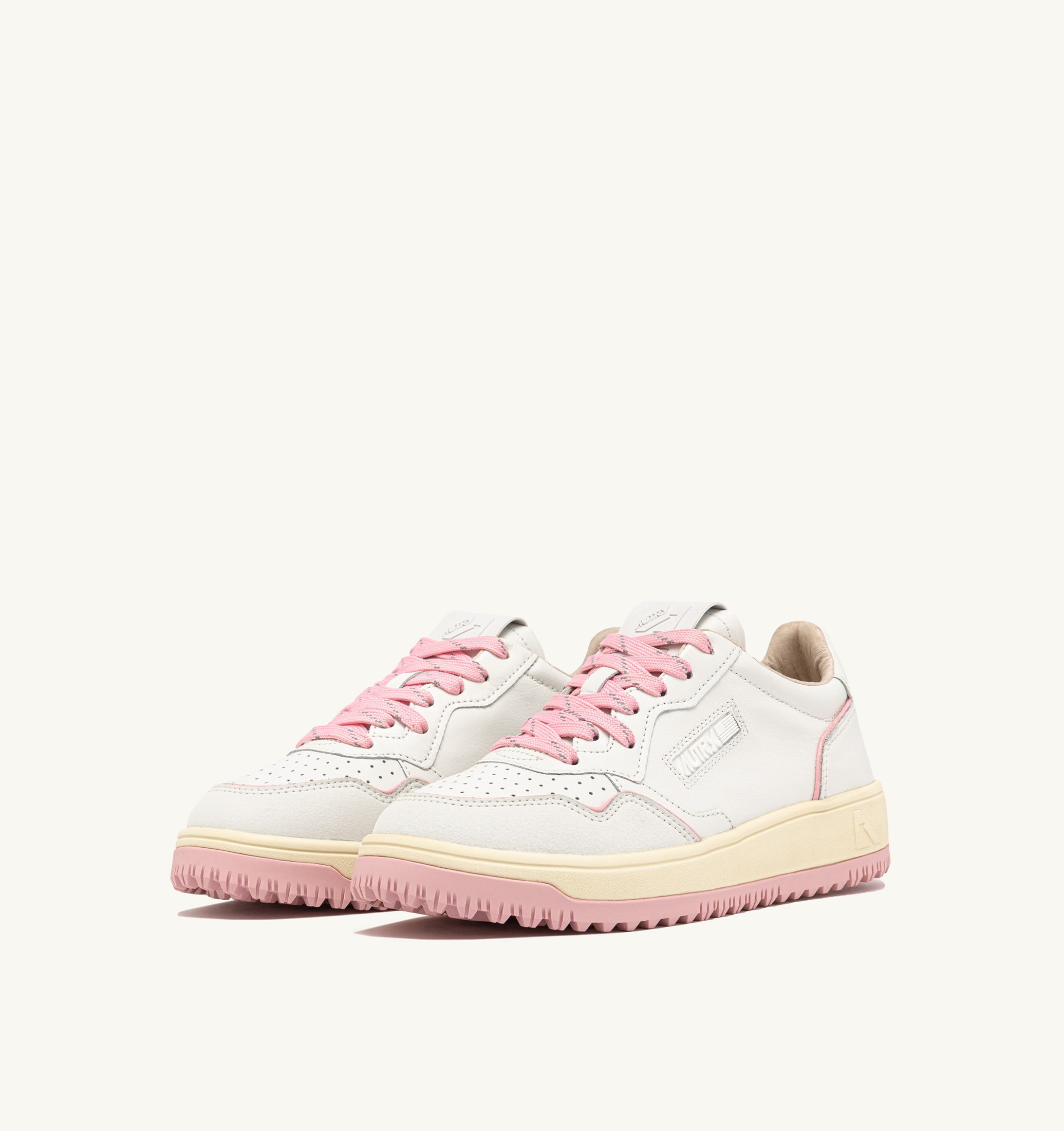 SNEAKERS GOLF LOW IN PELLE BIANCA E CORAL BLUSH