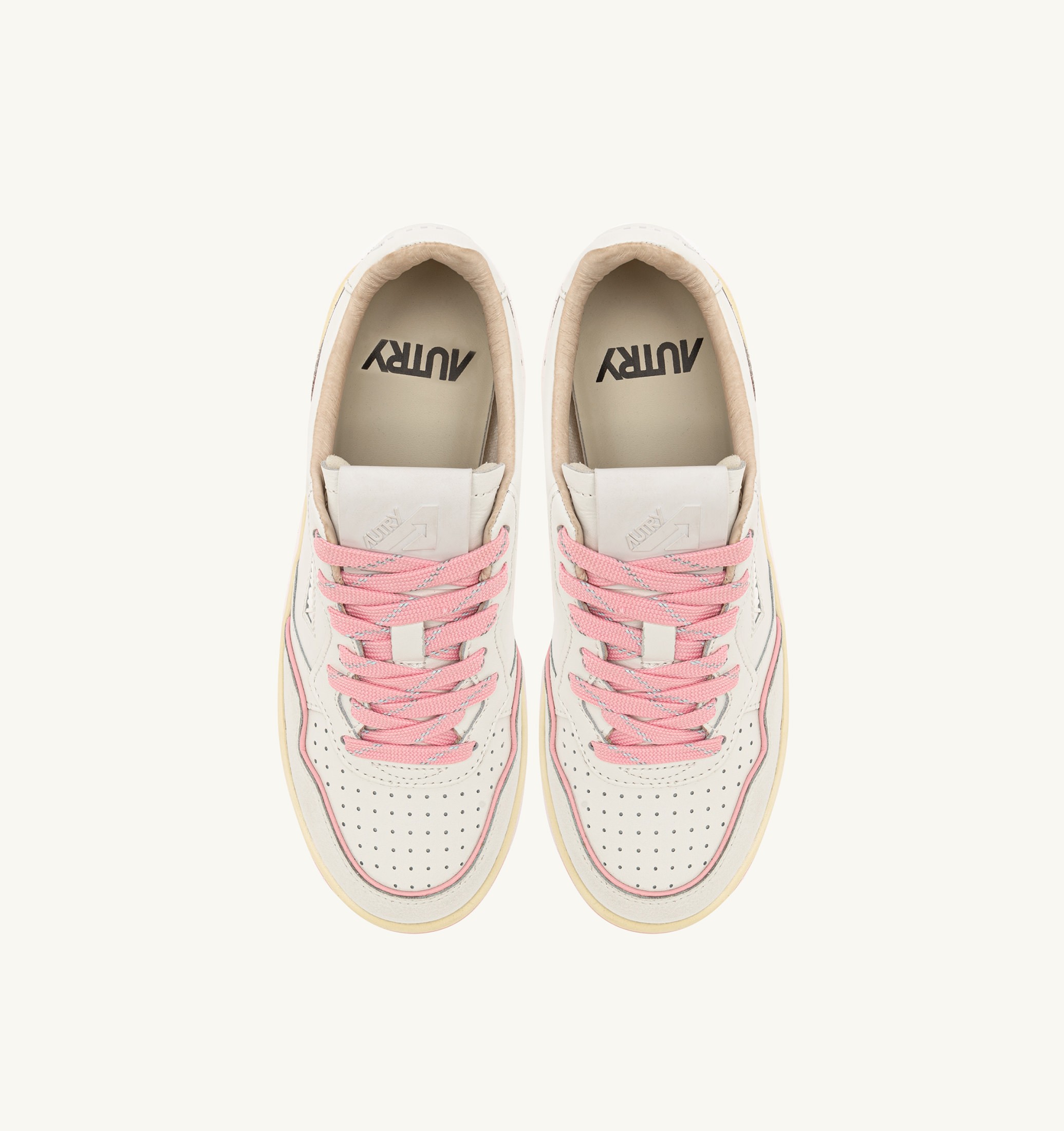 SNEAKERS GOLF LOW IN PELLE BIANCA E CORAL BLUSH