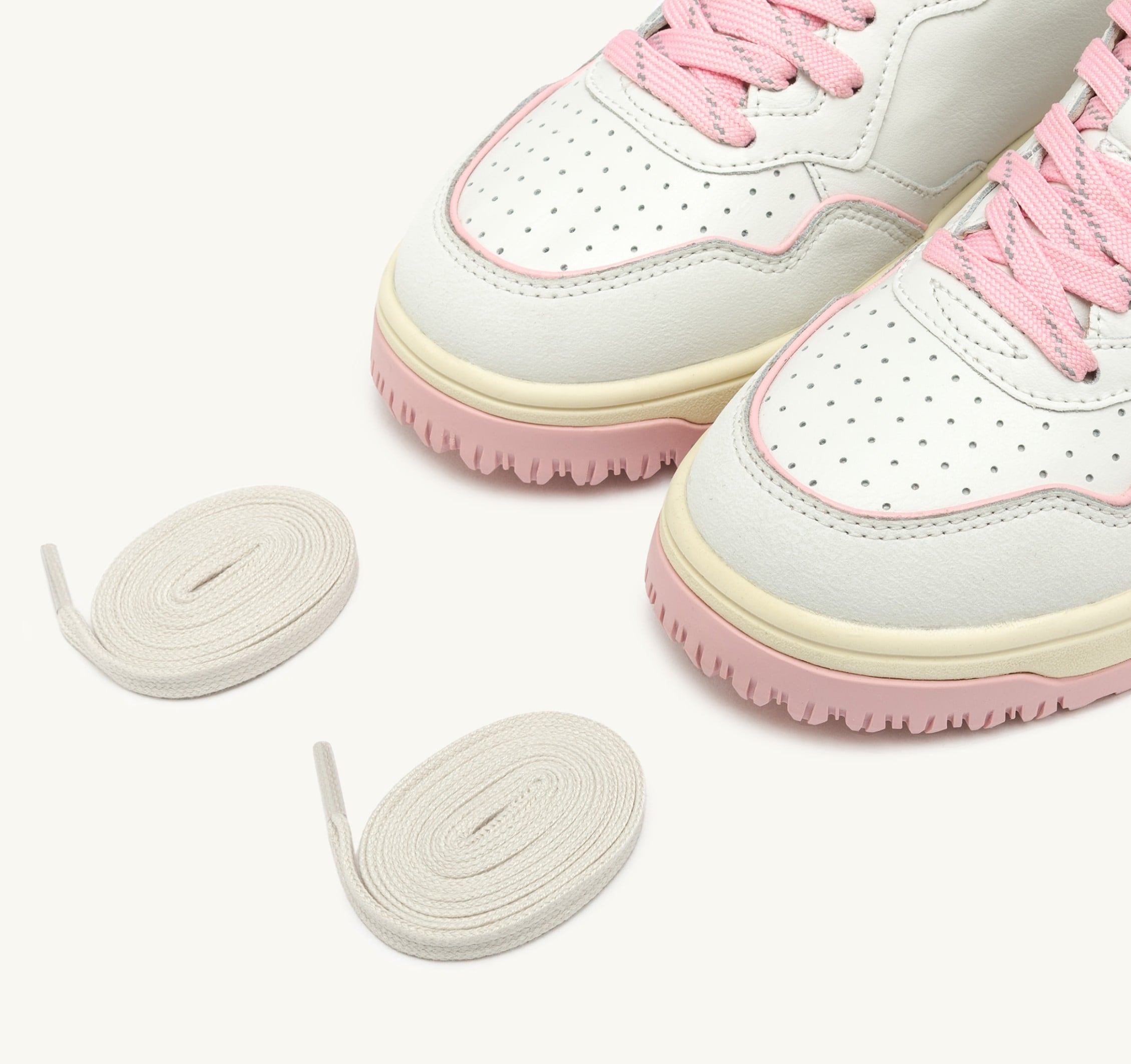 SNEAKERS GOLF LOW IN PELLE BIANCA E CORAL BLUSH