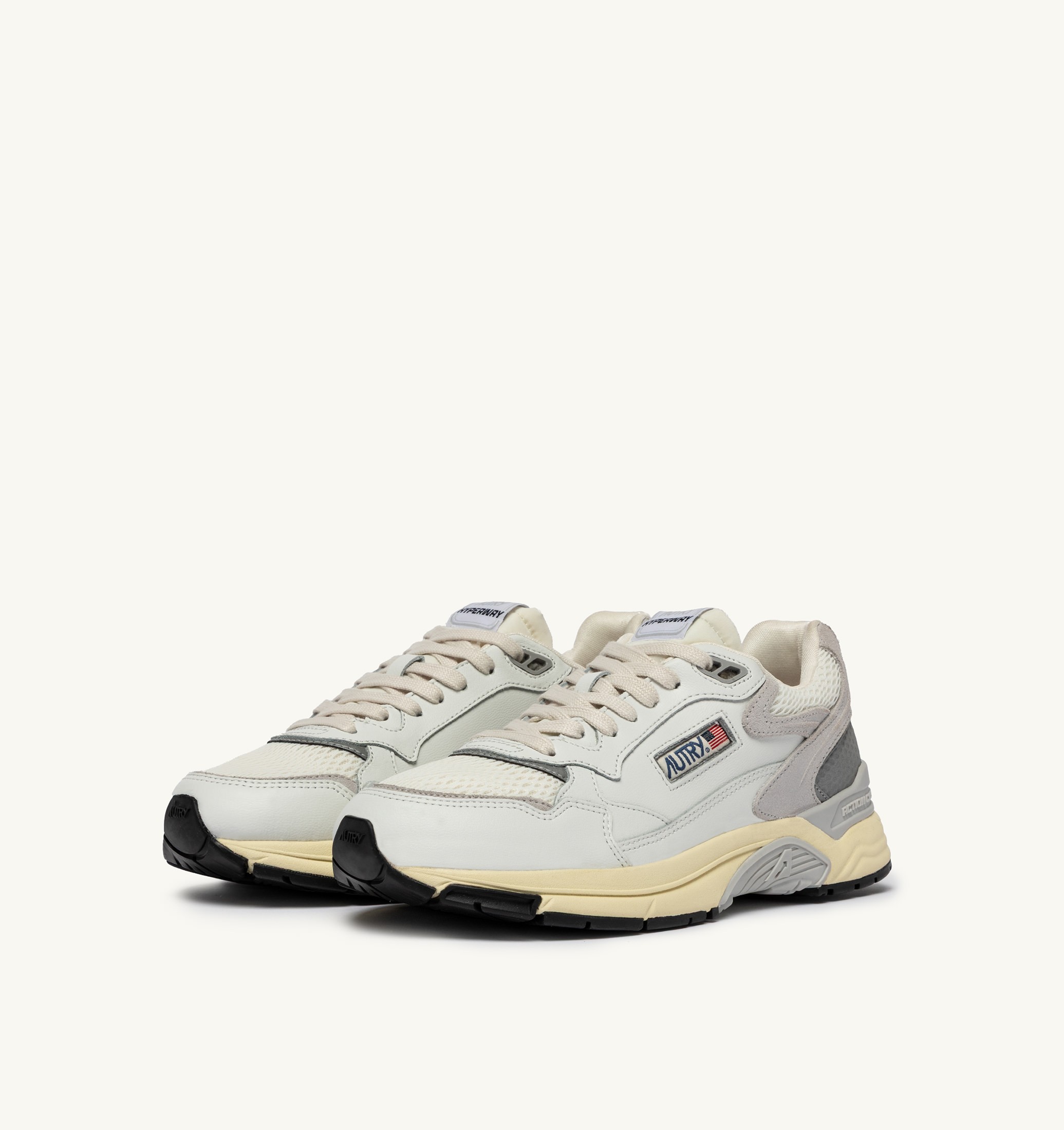 SNEAKERS HYPERWAY IN MESH E PELLE BIANCO E GRIGIO