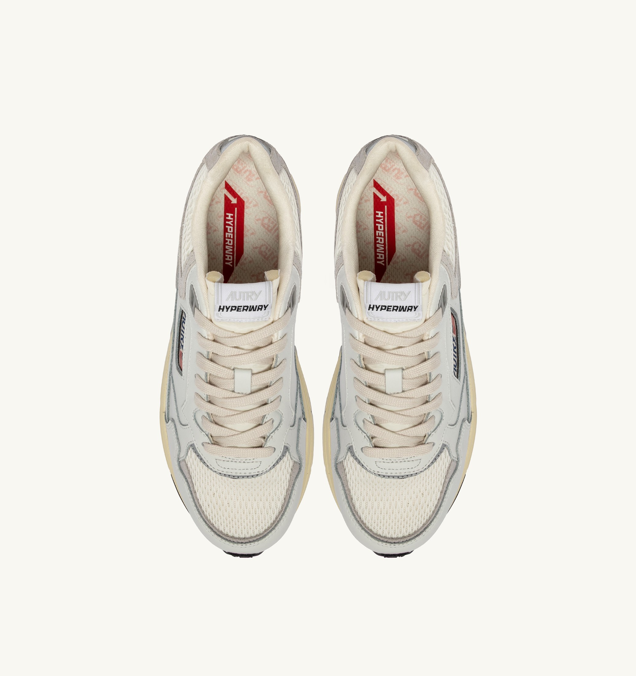 SNEAKERS HYPERWAY IN MESH E PELLE BIANCO E GRIGIO
