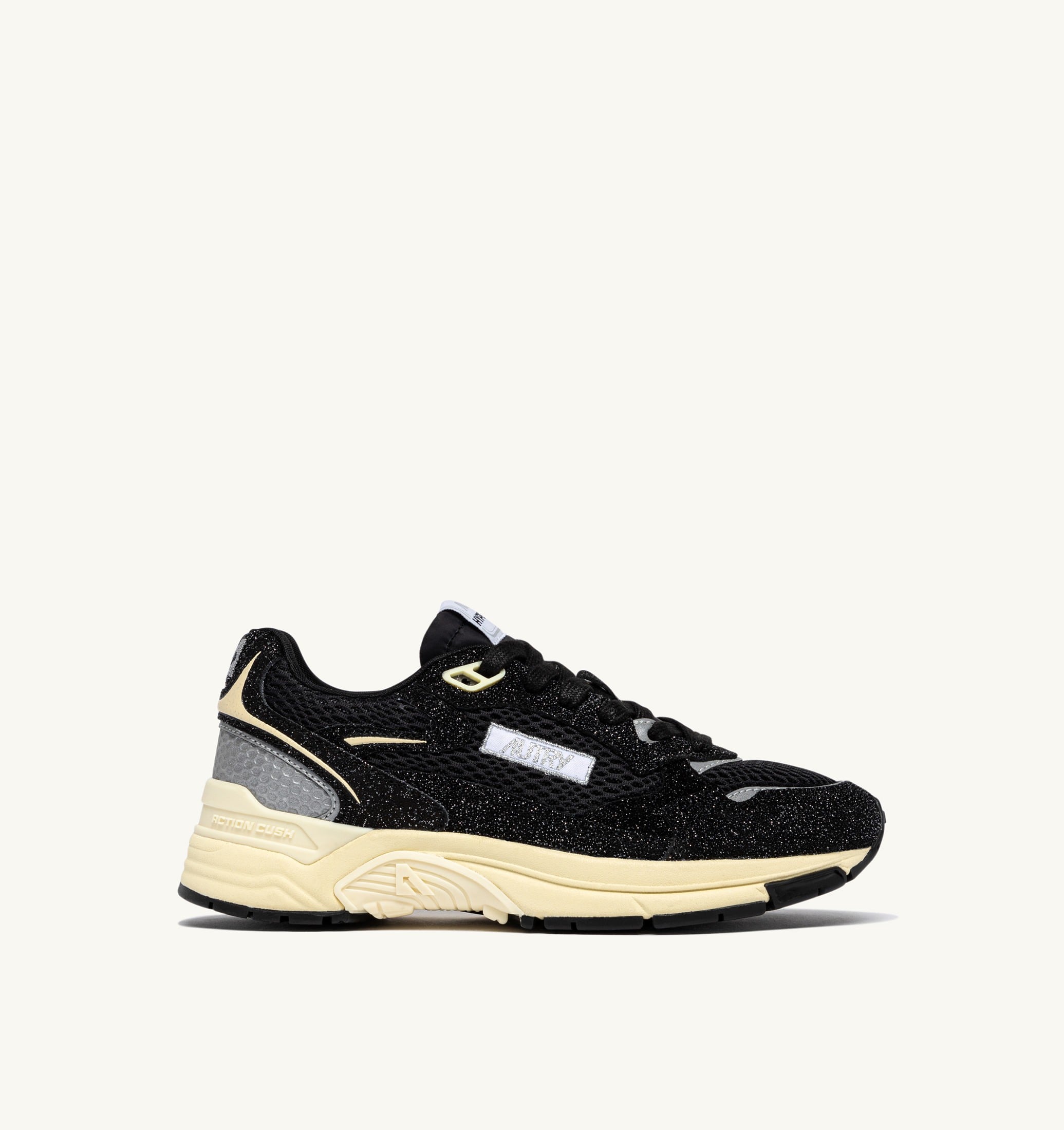 SNEAKERS HYPERWAY IN MESH E PELLE GLITTER NERA