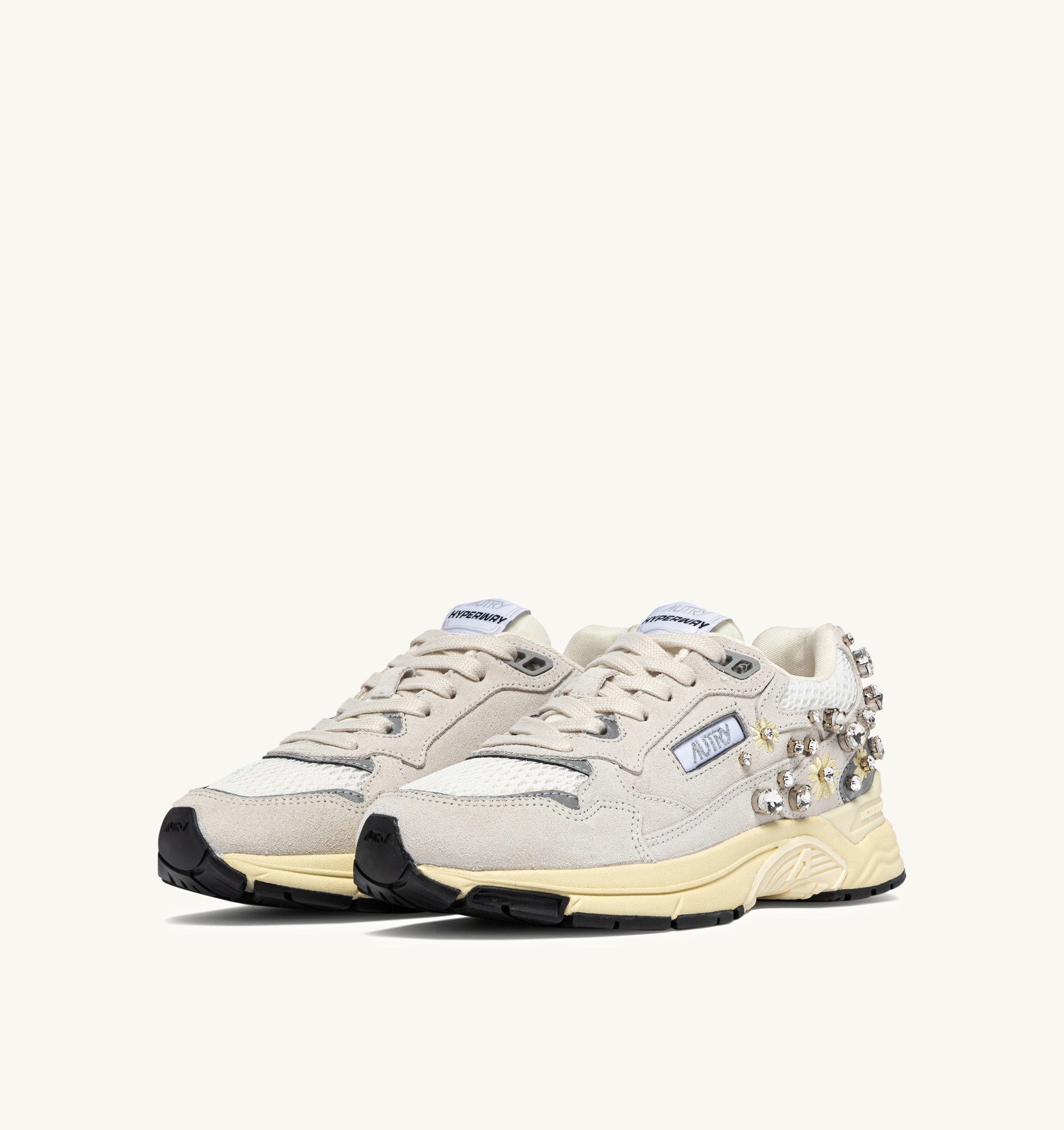 SNEAKERS HYPERWAY IN MESH E SUEDE BIANCO CON DETTAGLI