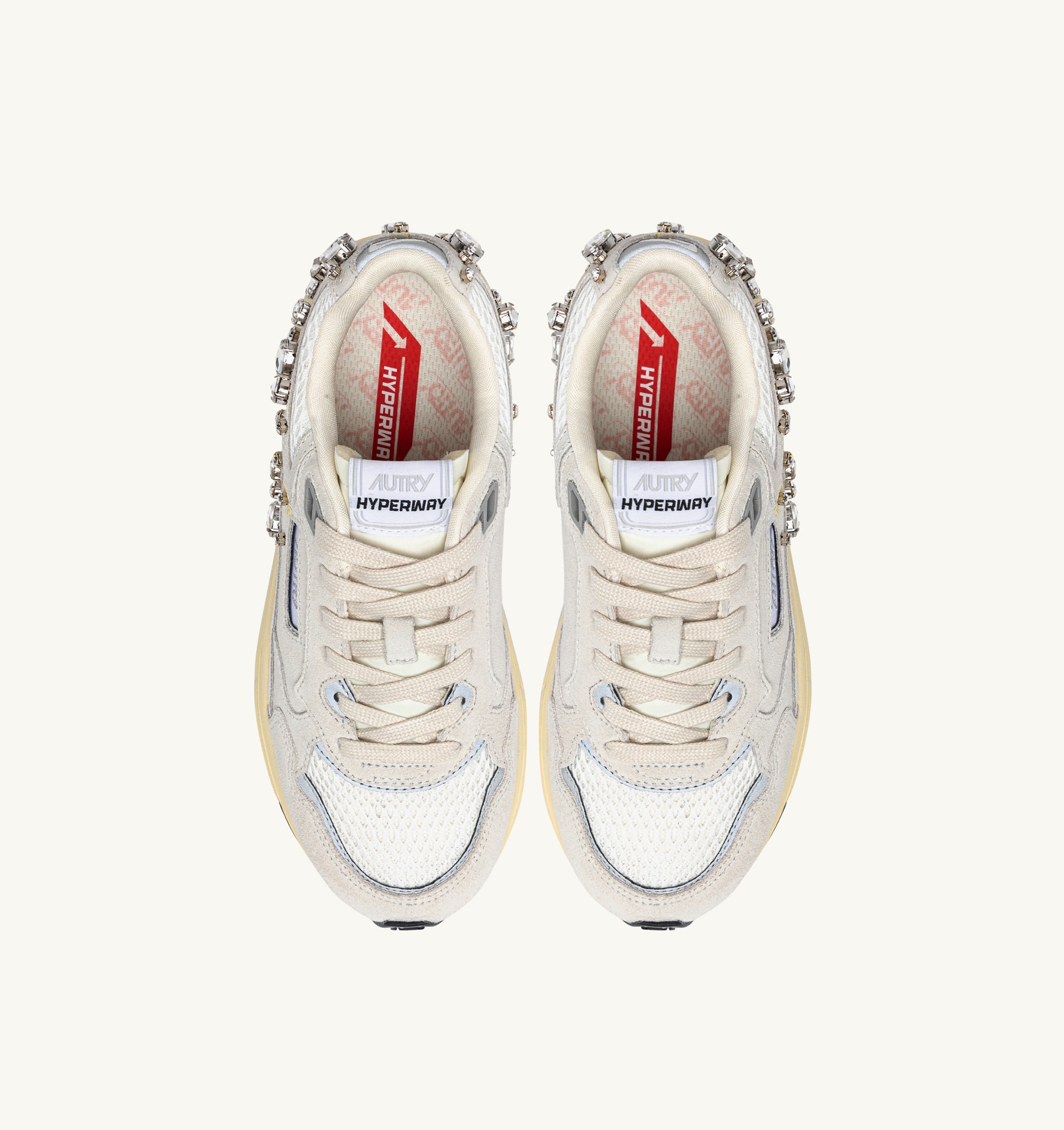 SNEAKERS HYPERWAY IN MESH E SUEDE BIANCO CON DETTAGLI