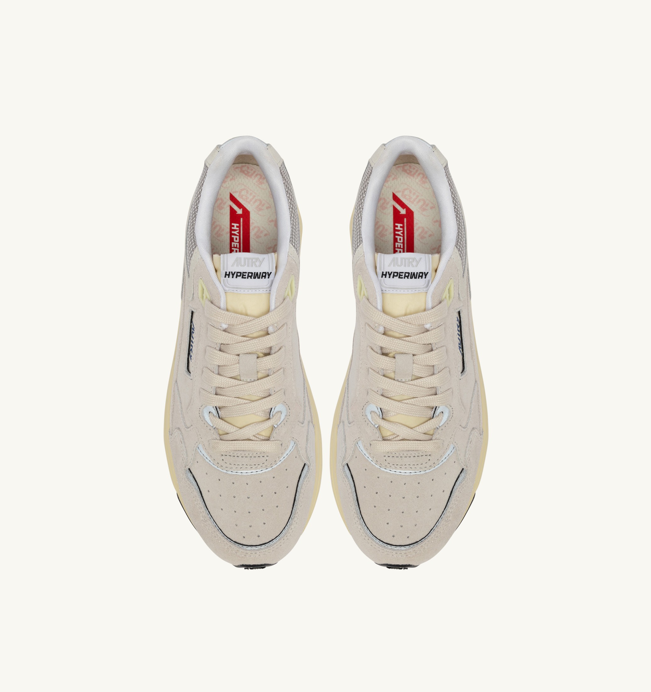 SNEAKERS HYPERWAY IN MESH E SUEDE BIANCO E ARGENTO