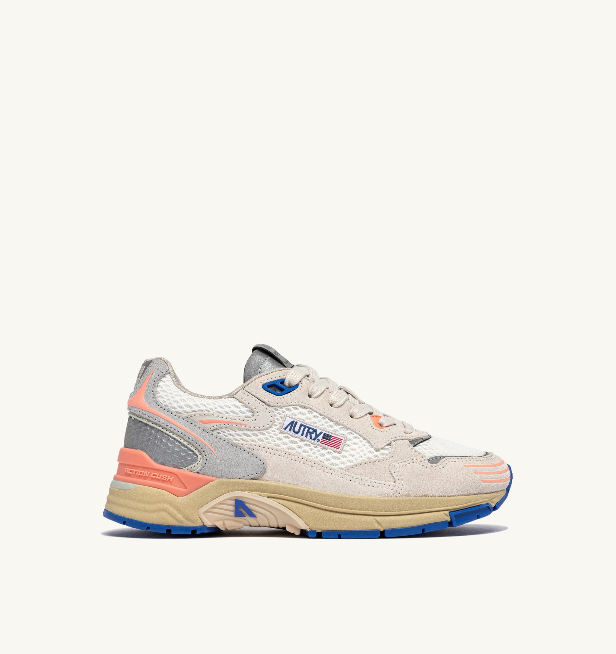SNEAKERS HYPERWAY IN MESH E SUEDE BIANCO E PEACH PINK