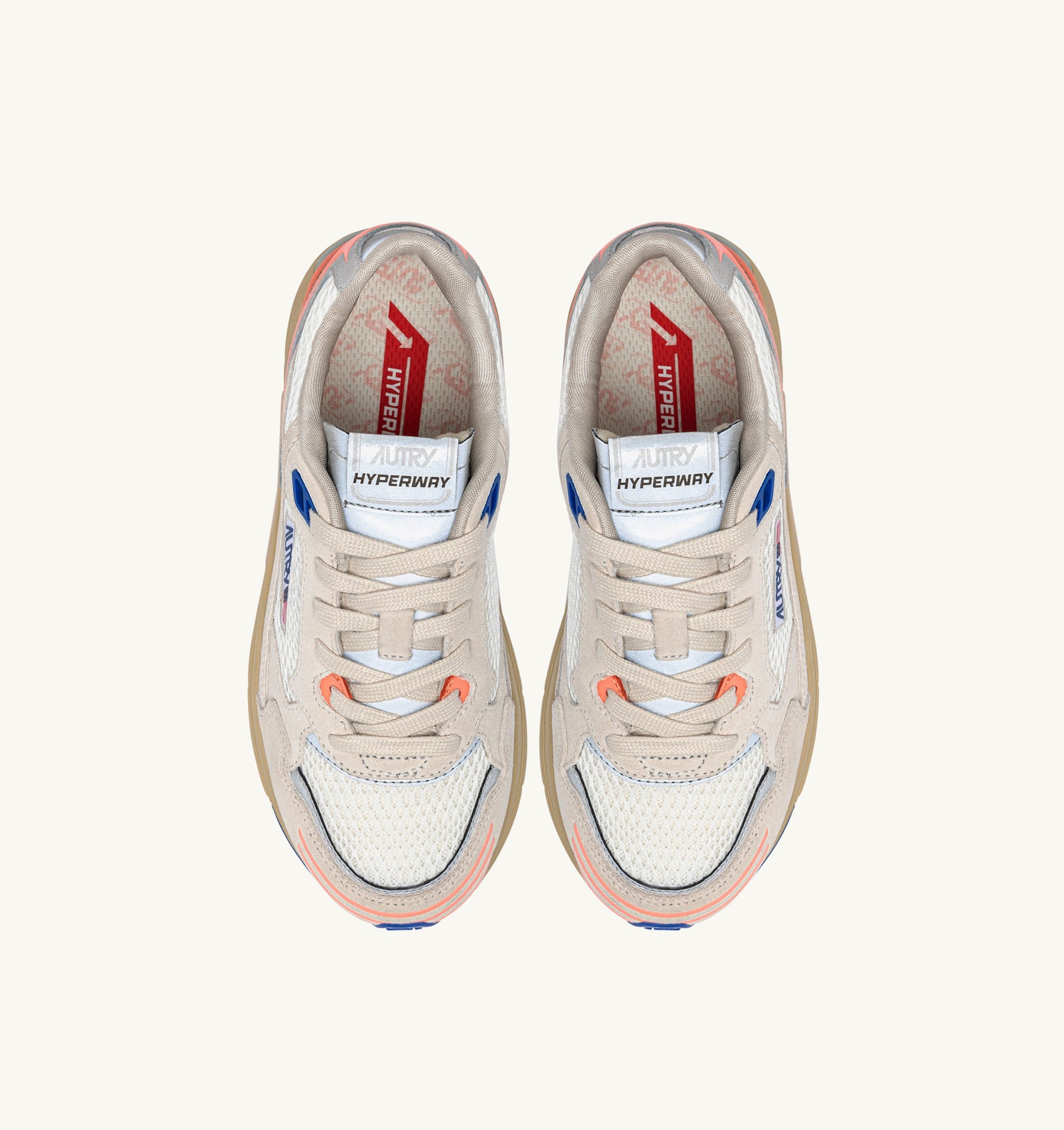 SNEAKERS HYPERWAY IN MESH E SUEDE BIANCO E PEACH PINK