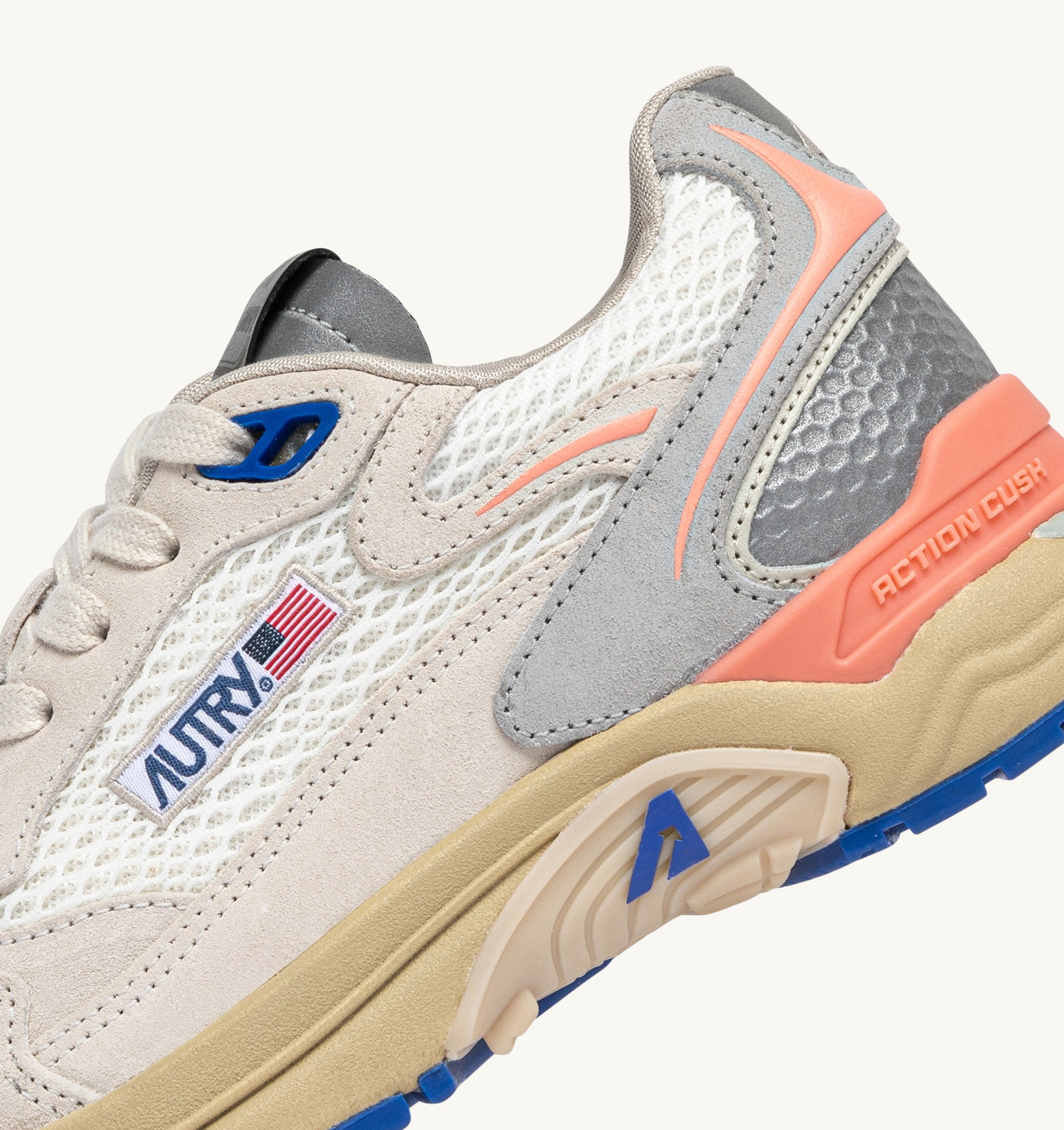 SNEAKERS HYPERWAY IN MESH E SUEDE BIANCO E PEACH PINK