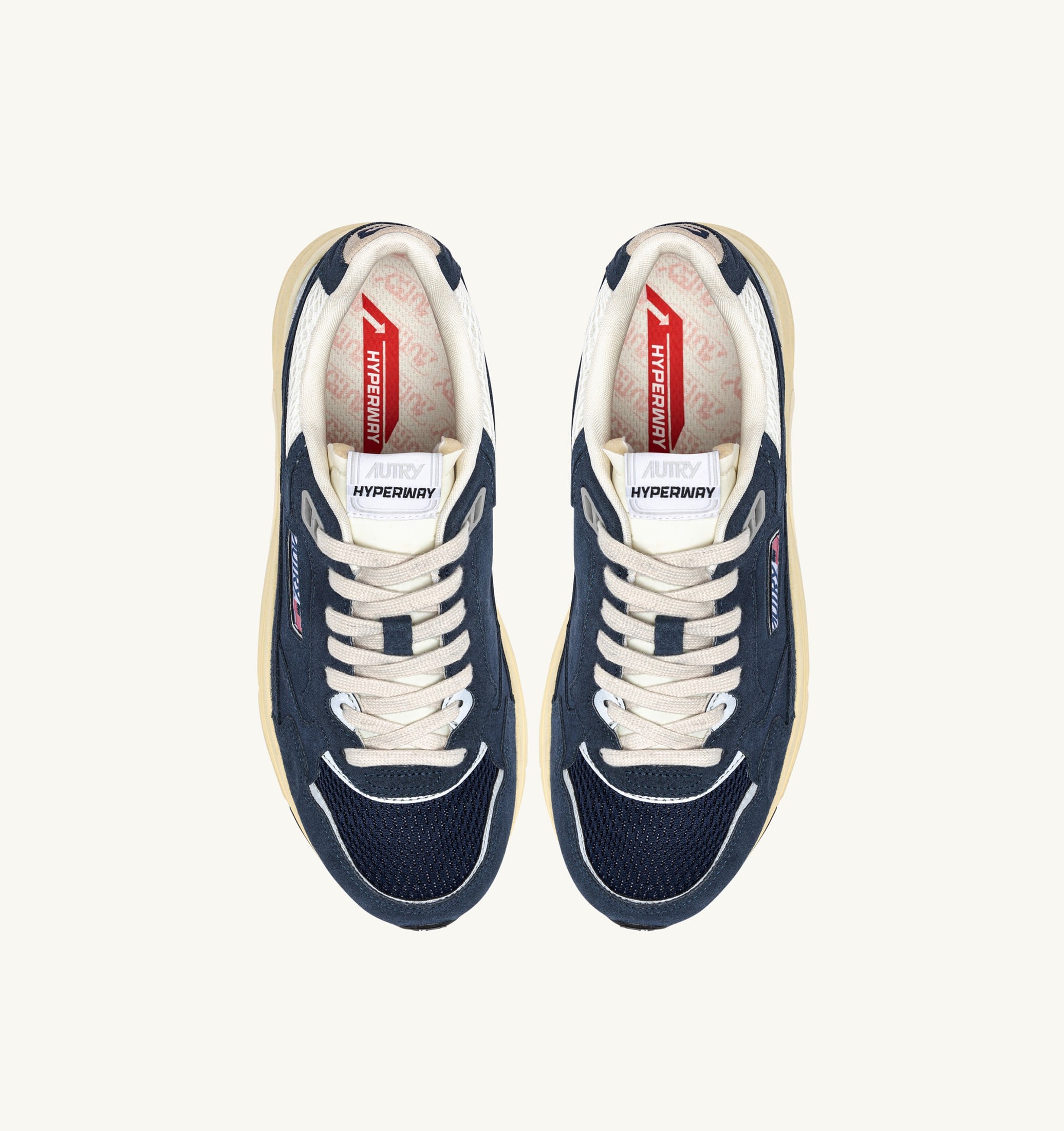 SNEAKERS HYPERWAY IN MESH E SUEDE BLUETTE E MARSHMALLOW