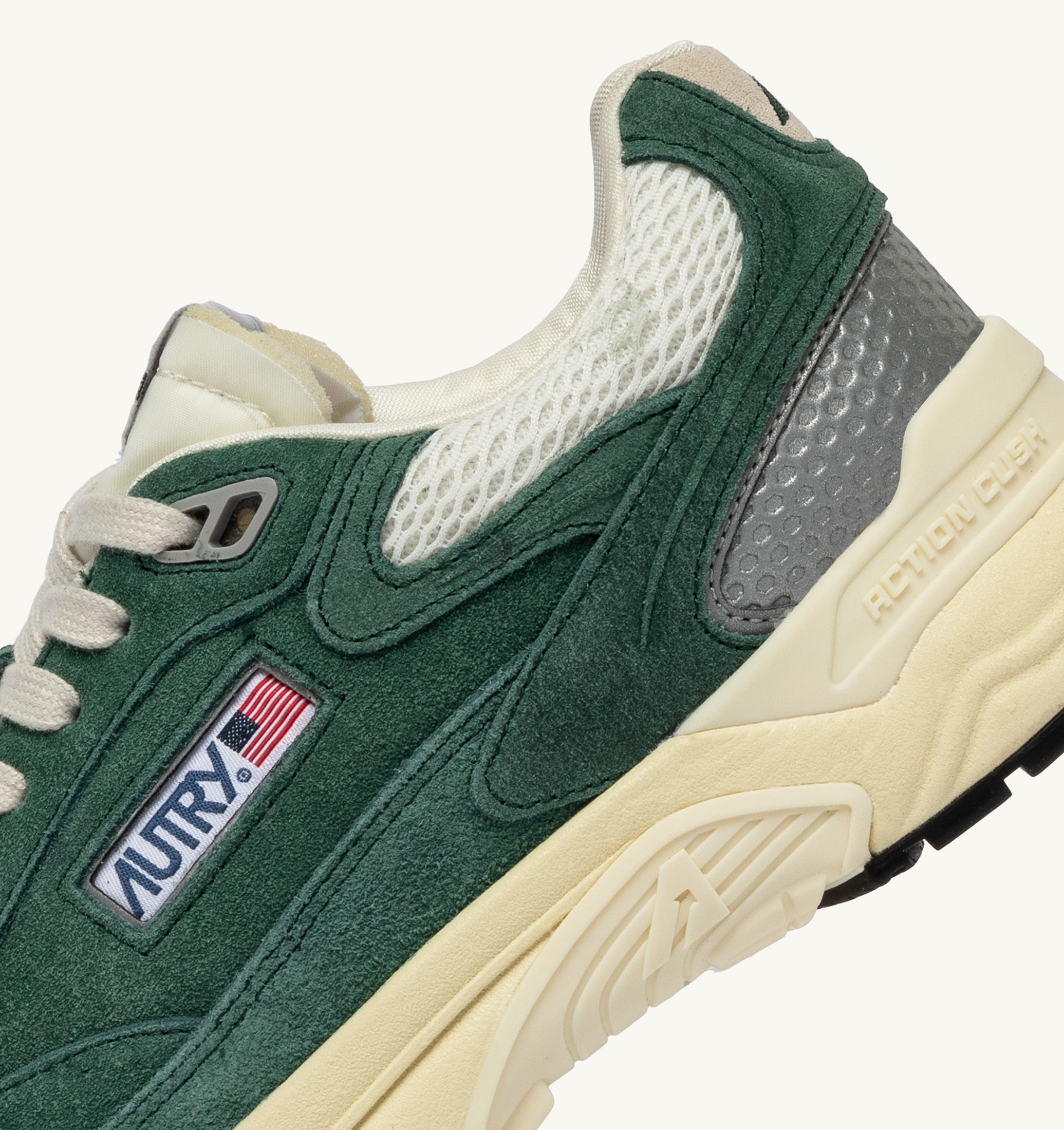 SNEAKERS HYPERWAY IN MESH E SUEDE MALACHITE E ARGENTO