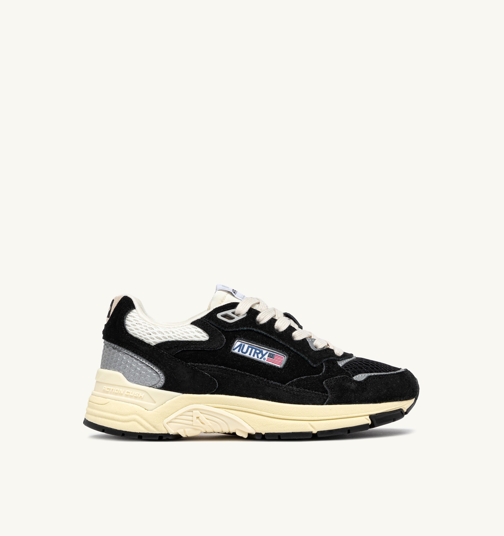 SNEAKERS HYPERWAY IN MESH E SUEDE NERO E ARGENTO