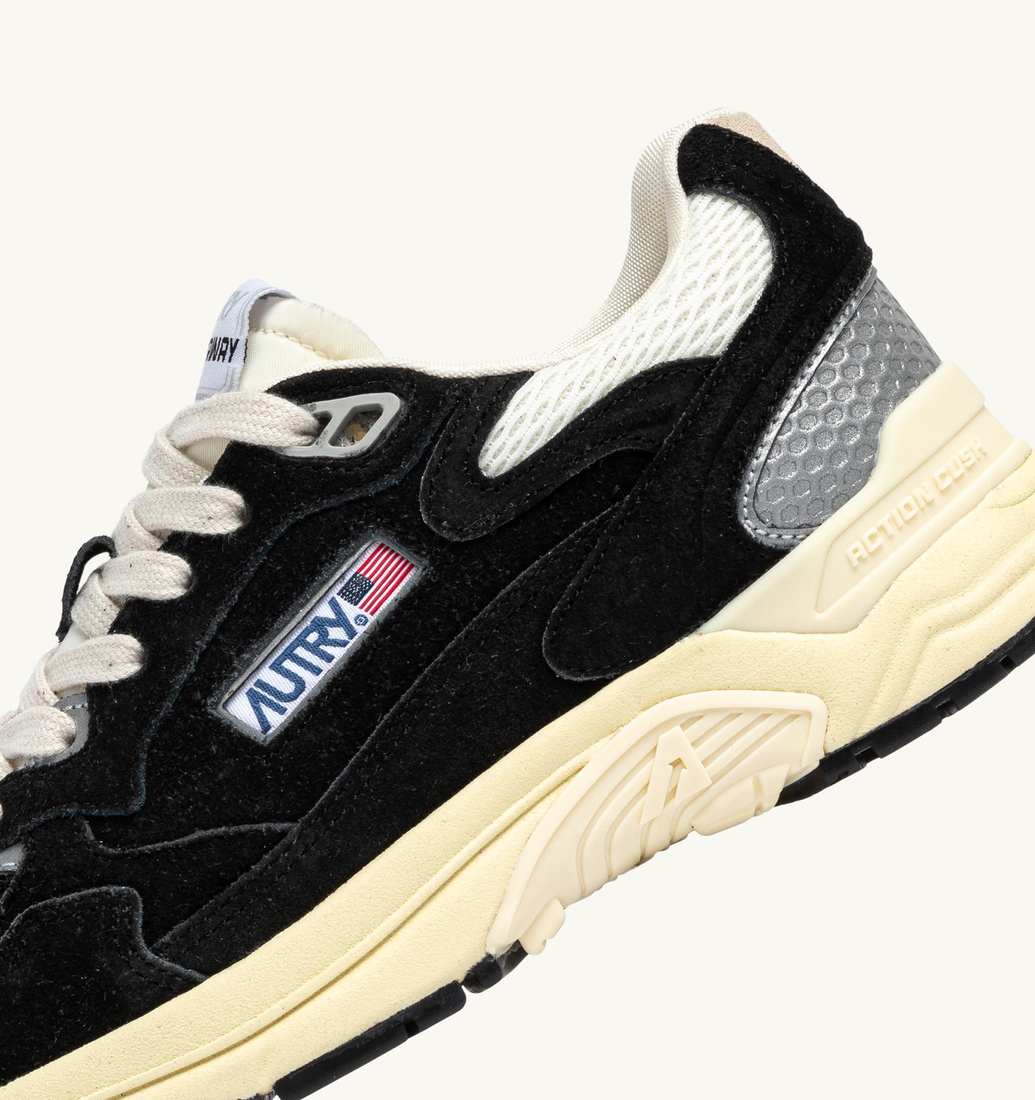 SNEAKERS HYPERWAY IN MESH E SUEDE NERO E ARGENTO