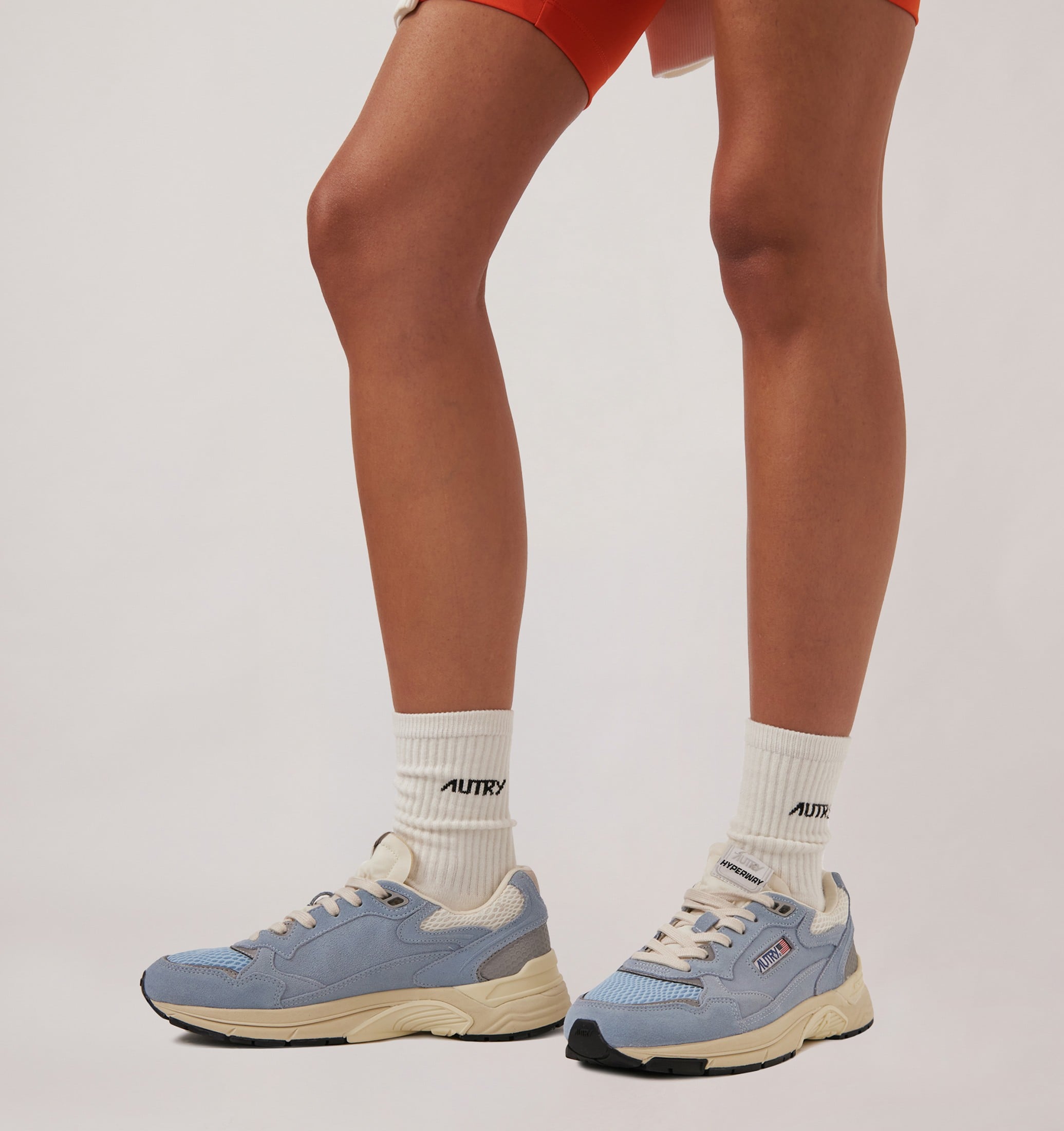 SNEAKERS HYPERWAY IN MESH E SUEDE PORTOFINO E MARSHMALLOW