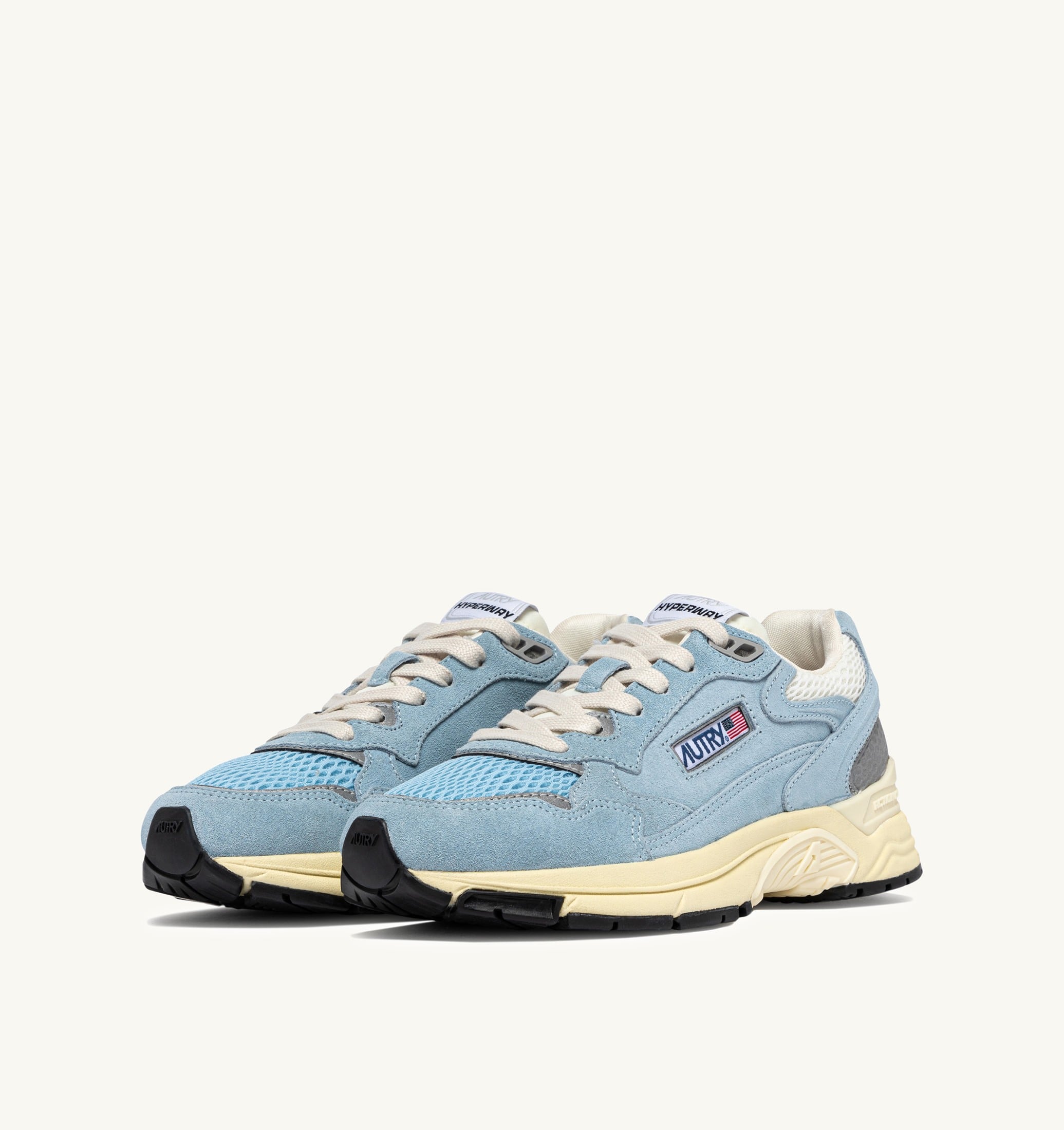 SNEAKERS HYPERWAY IN MESH E SUEDE PORTOFINO E MARSHMALLOW