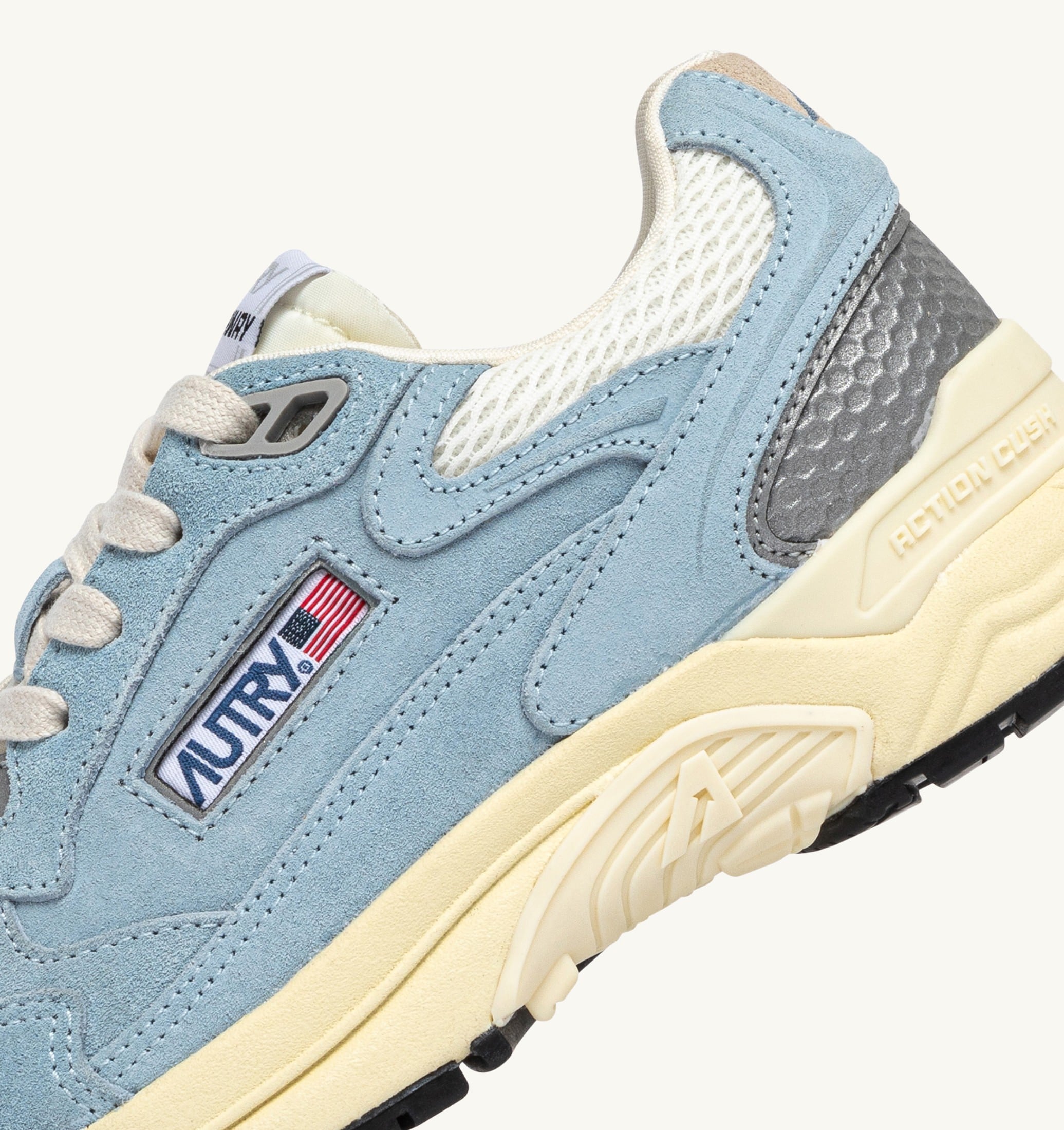 SNEAKERS HYPERWAY IN MESH E SUEDE PORTOFINO E MARSHMALLOW